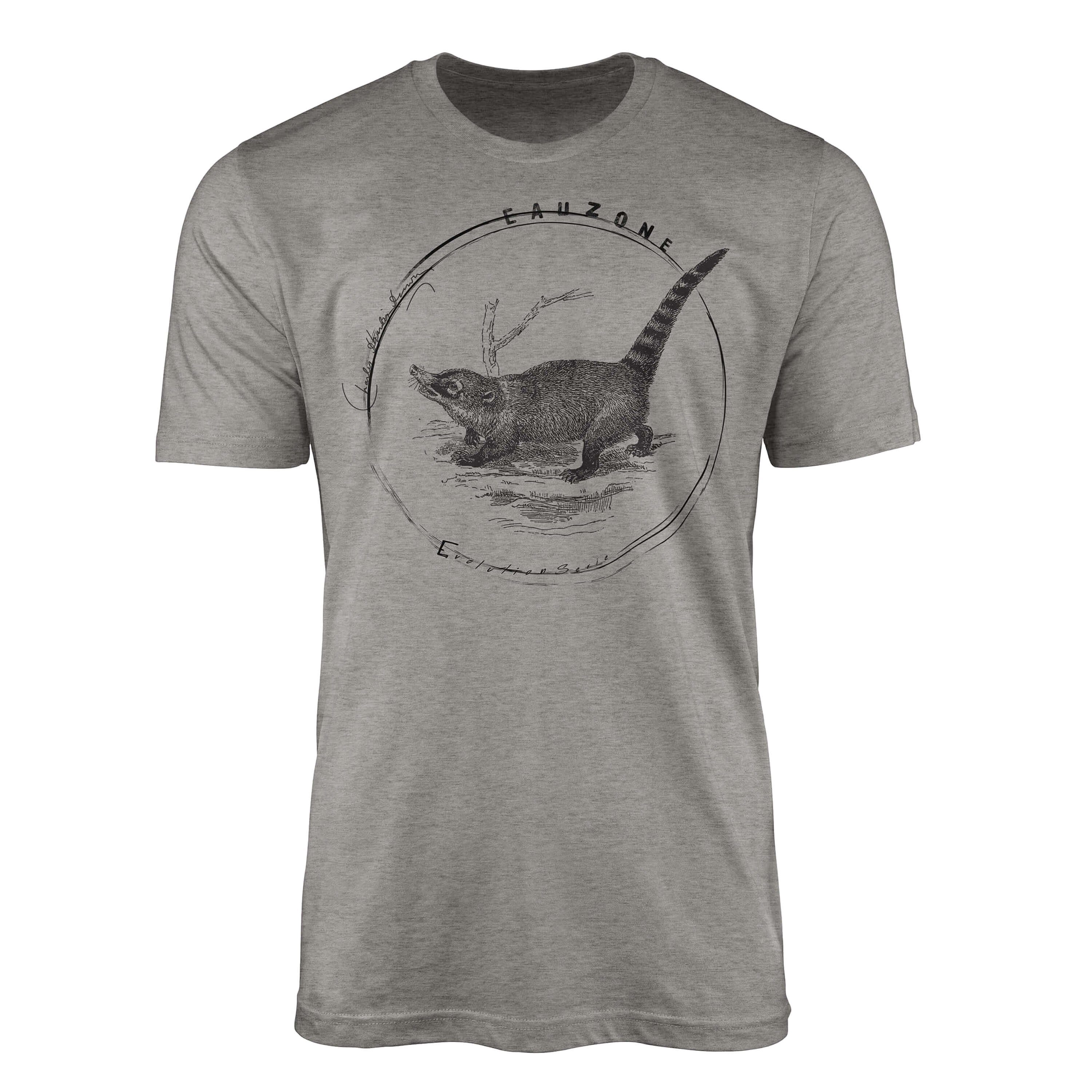 Sinus Art T-Shirt Evolution Nasenbär Ash T-Shirt Herren