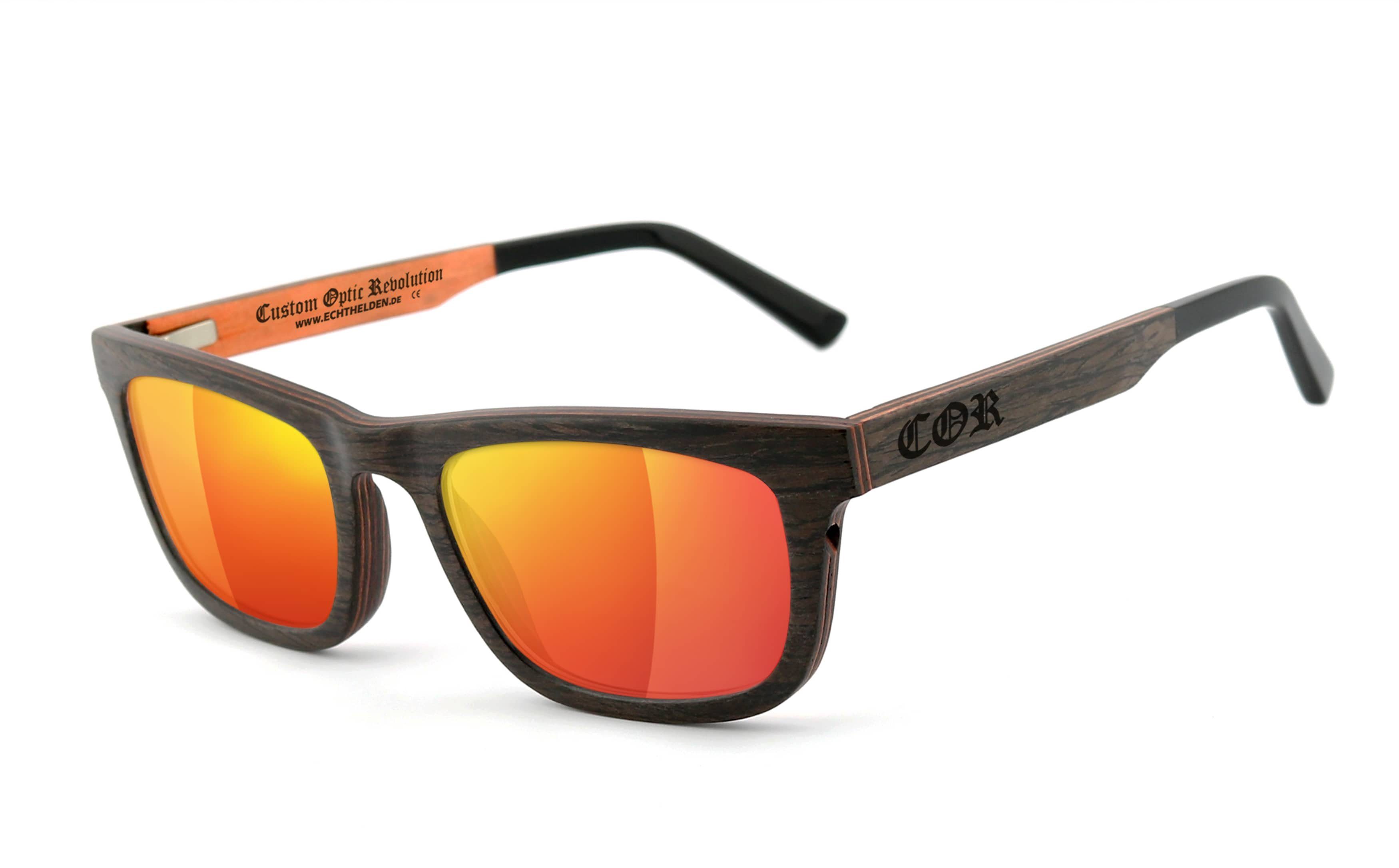 HLT® Sonnenbrille Holz Qualitätsgläsern mit COR 017 aus