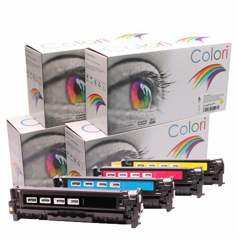 Colori Tonerkartusche, Kompatibles Set 4x Toner für HP 312A 312X CF380X CF381A CF382A CF383A für HP Laserjet Pro MFP M476dn M476dw M476nw von Colori