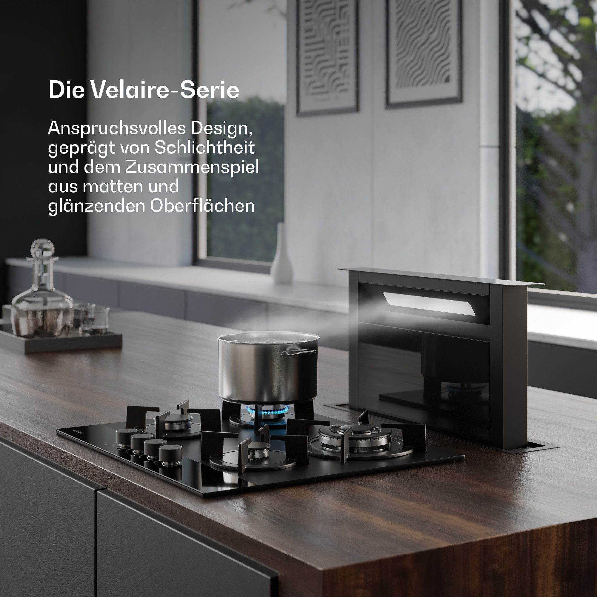 Klarstein Gas-Kochfeld Velaire Gaskochfeld 4-flammig 8000W 60cm Erdgas/LPG elektr. Zündung, Einbau-Gasherd Kochplatte 4 Brenner mit Aluminium & Flammenausfall