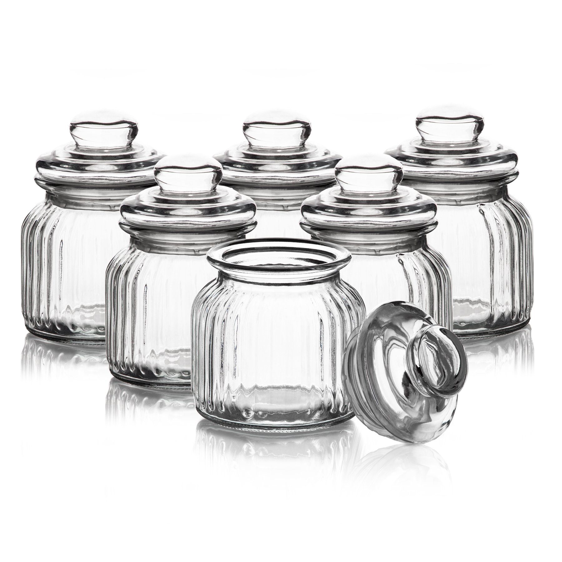 Set 700ml Vorratsglas mit Glas, 6er (6-tlg) Bonbongläser, Vorratsgläser BigDean - Deckel