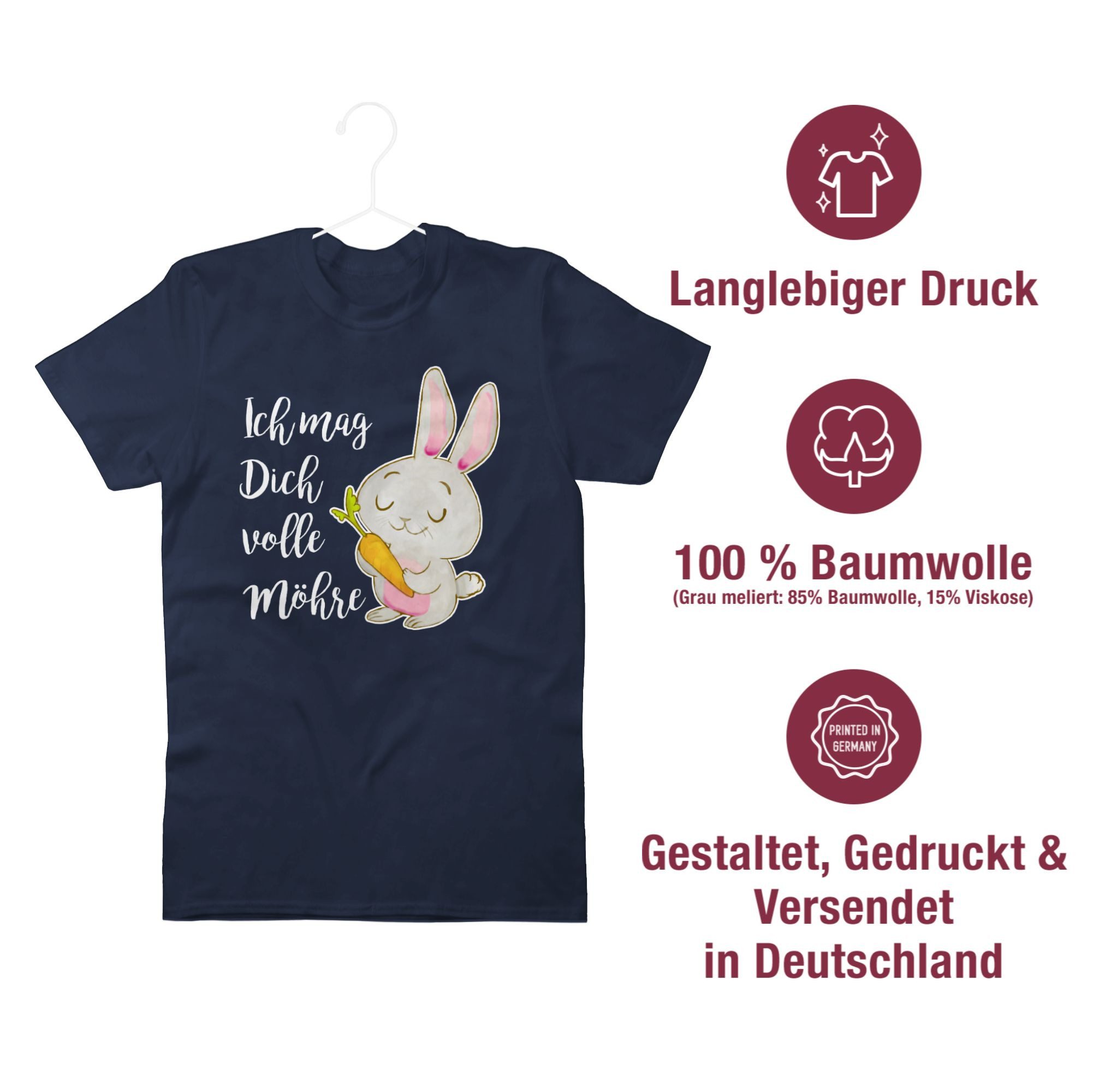 Shirtracer T-Shirt Ich mag dich volle Möhre Hase I Pärchen