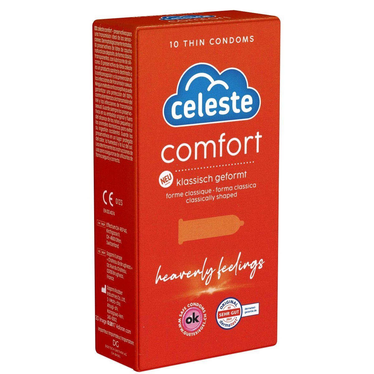 Celeste Kondome Comfort Packung mit, 10 St., klassische Kondome für himmlische Gefühle