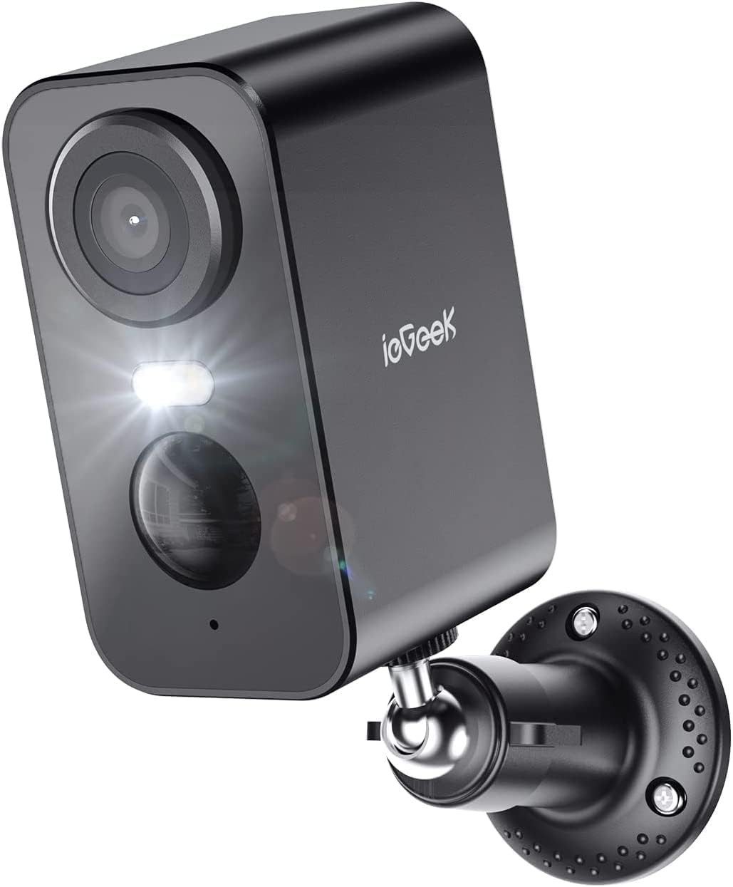 ieGeek Überwachungskamera 3MP Überwachungskamera Außen/InnenAkku (Aussen, Außen/Innen, Außenbereich, drinnen, 2K Kamera Überwachung Kabellos WLAN Aussen IP Kamera Outdoor, 1-tlg., mit PIR Bewegungsmelder 2-Wege-Audio Farbige Nachtsicht Wasserdicht, Cloud/Memory Card Storage Alex 2,4 GHz)