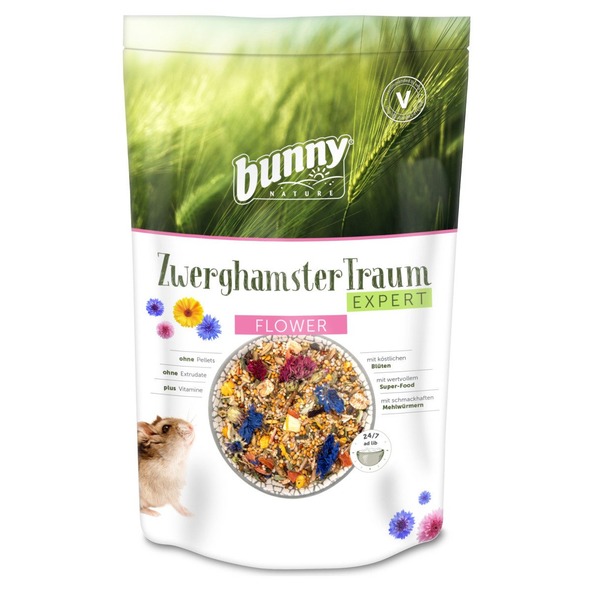 Bunny Nature ZwerghamsterTraum EXPERT Flower 500 g, Trockenfutter für: Kleintier