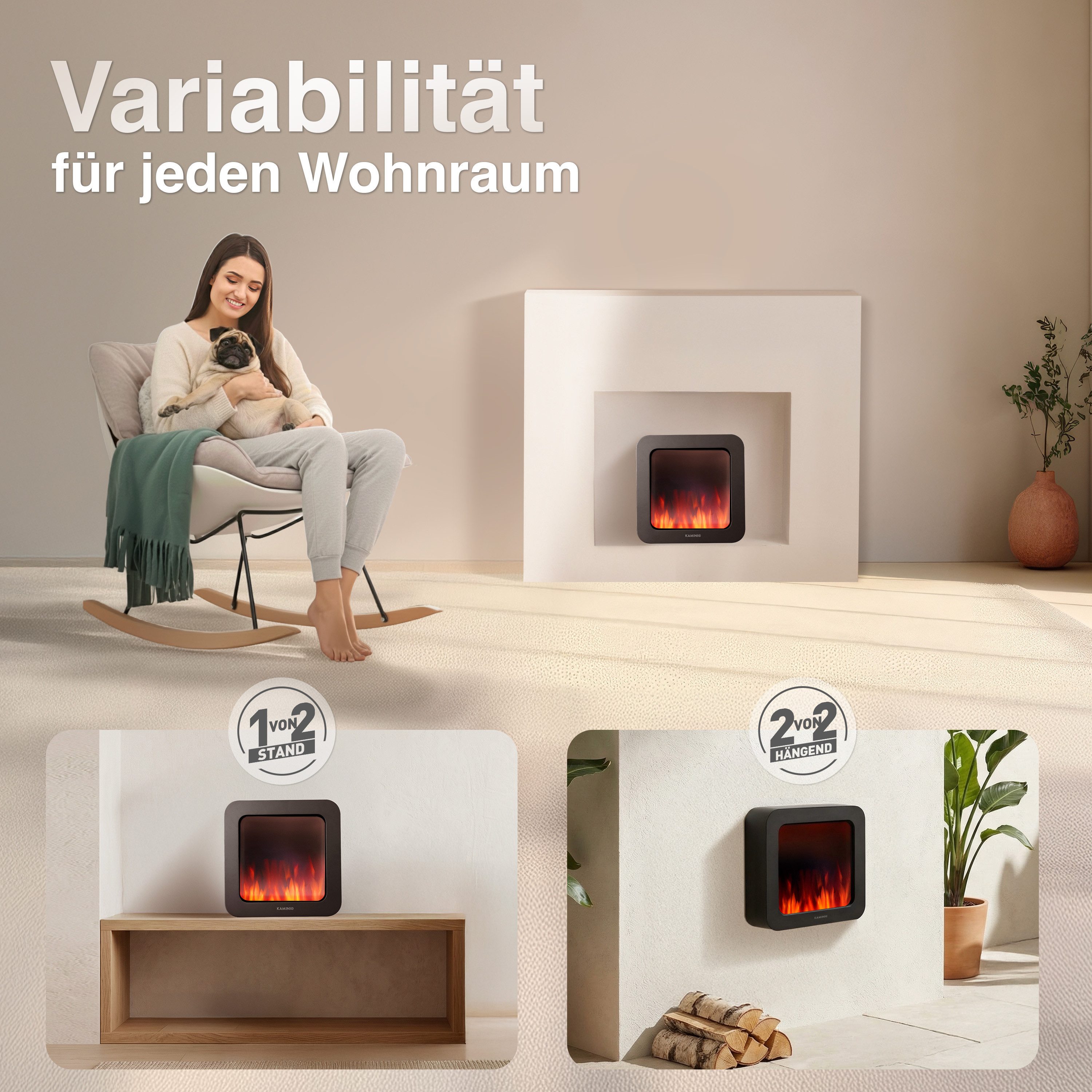 KAMINIO Tischfeuer MIA, 3D-Flammeneffekt