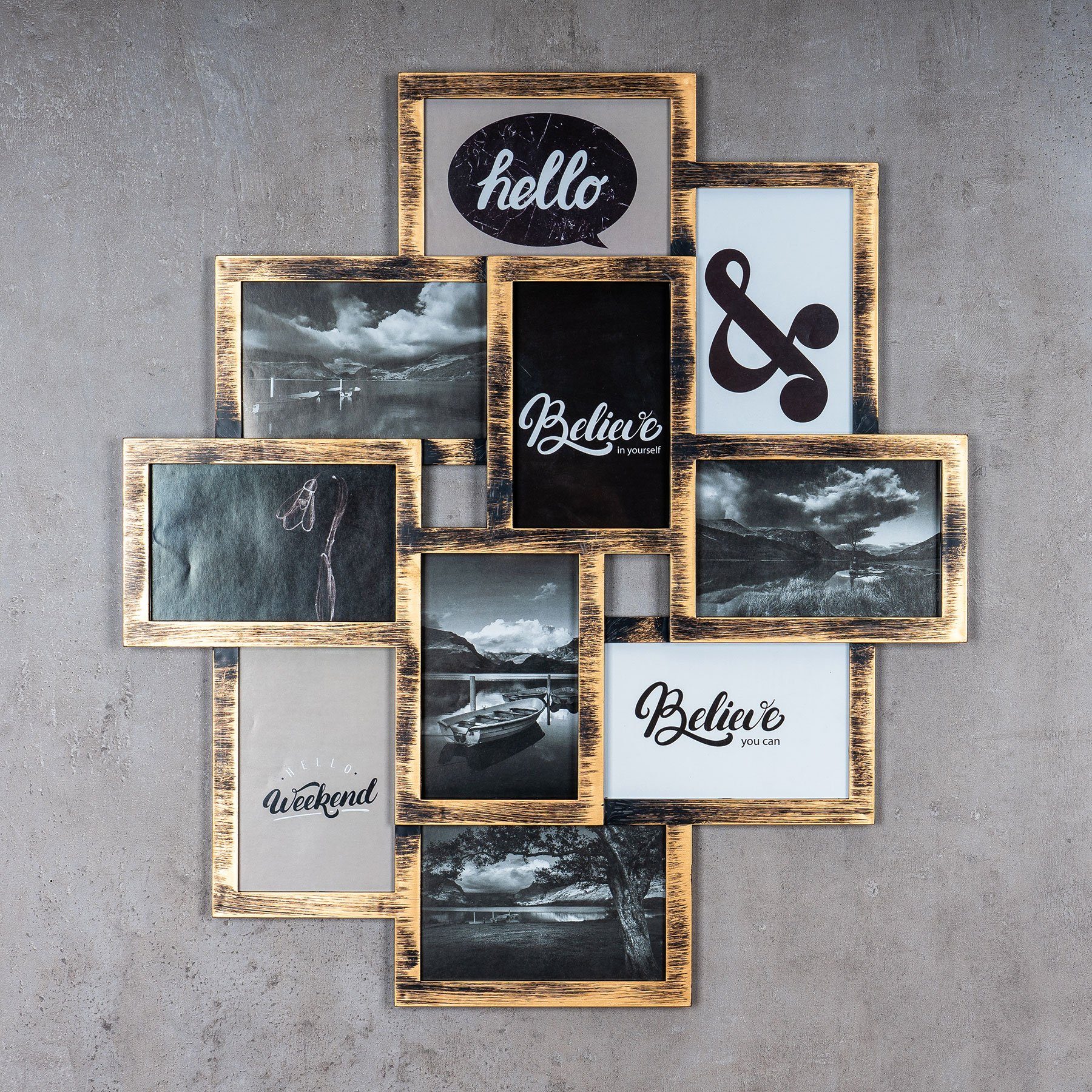 Levandeo® Bilderrahmen Collage, levandeo Bilderrahmen Collage 50x55cm 10 Fo günstig online kaufen