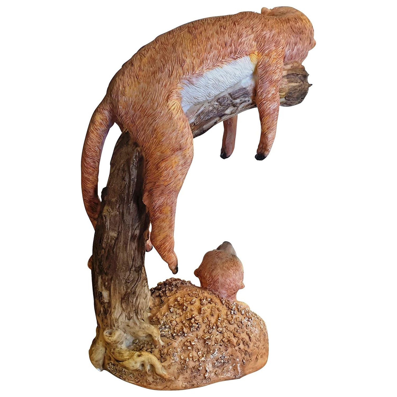 Fachhandel Plus Tierfigur Erdmännchen auf Baumstumpf Skulptur Surikate Statue Figur (1 St), detailreich, handbemalt, dekorativ