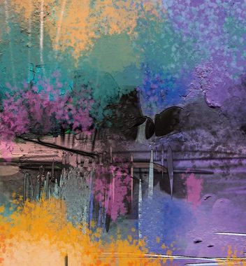 MyMaxxi Dekorationsfolie Türtapete Blühender Wald mit großen Teich Gemälde