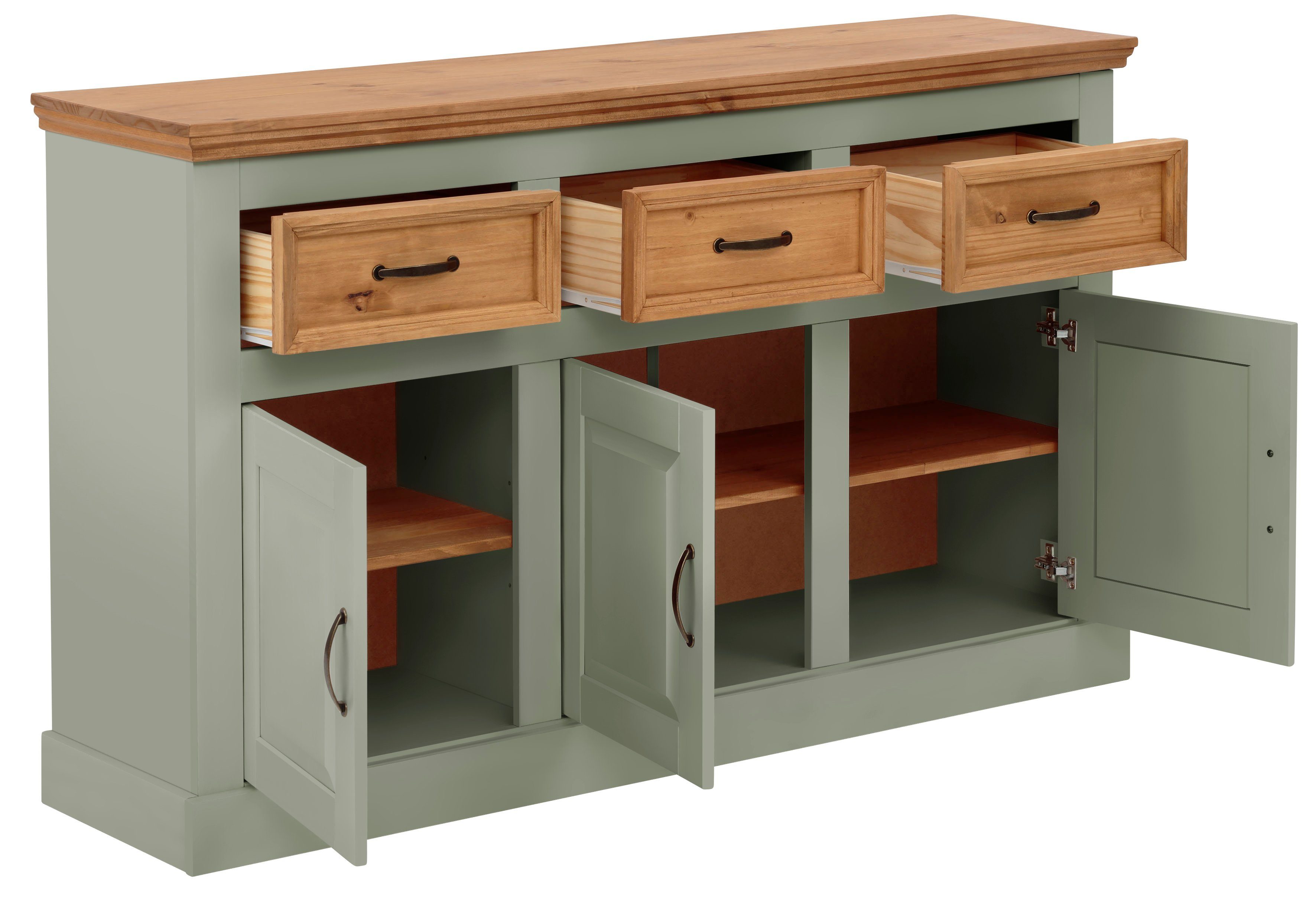 OTTO home Sideboard Selma, Kommode aus massivem Kiefernholz, Breite 145 cm