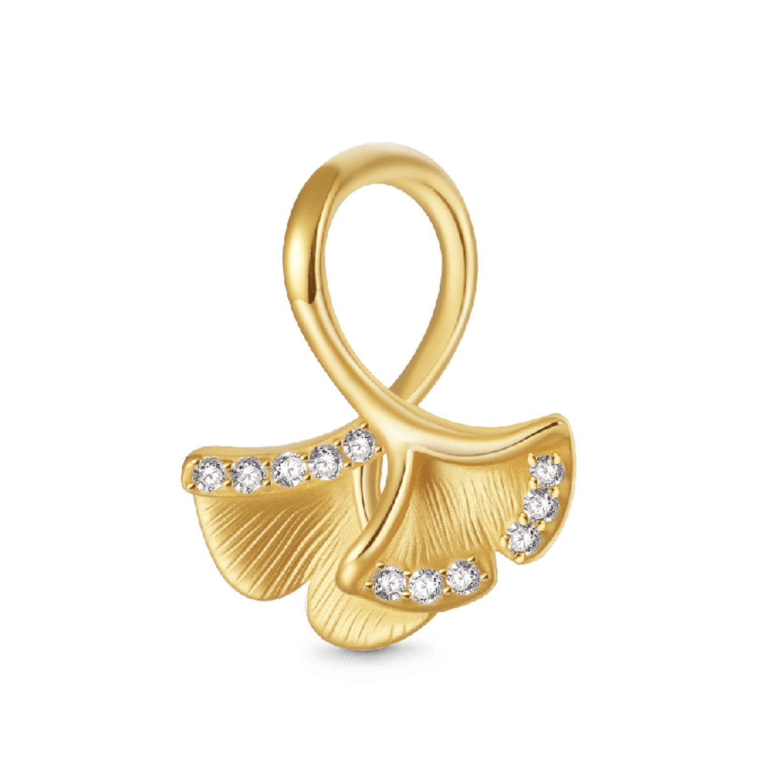 Bead Gnoce Charm Ginkoblatt JFC124 Silber vergoldet