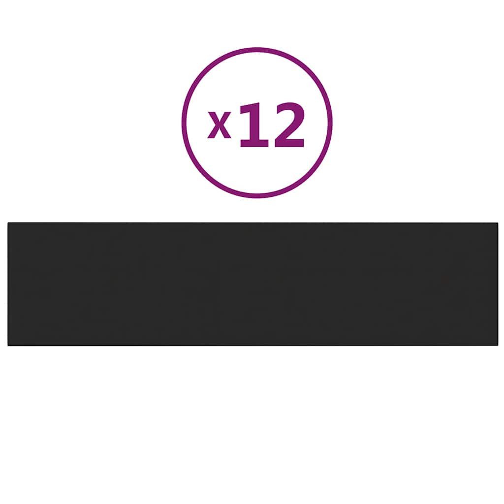 vidaXL Wandpaneel Wandpaneele 12 Stk. Schwarz 60x15 cm Stoff 1,08 m², (12-tlg)