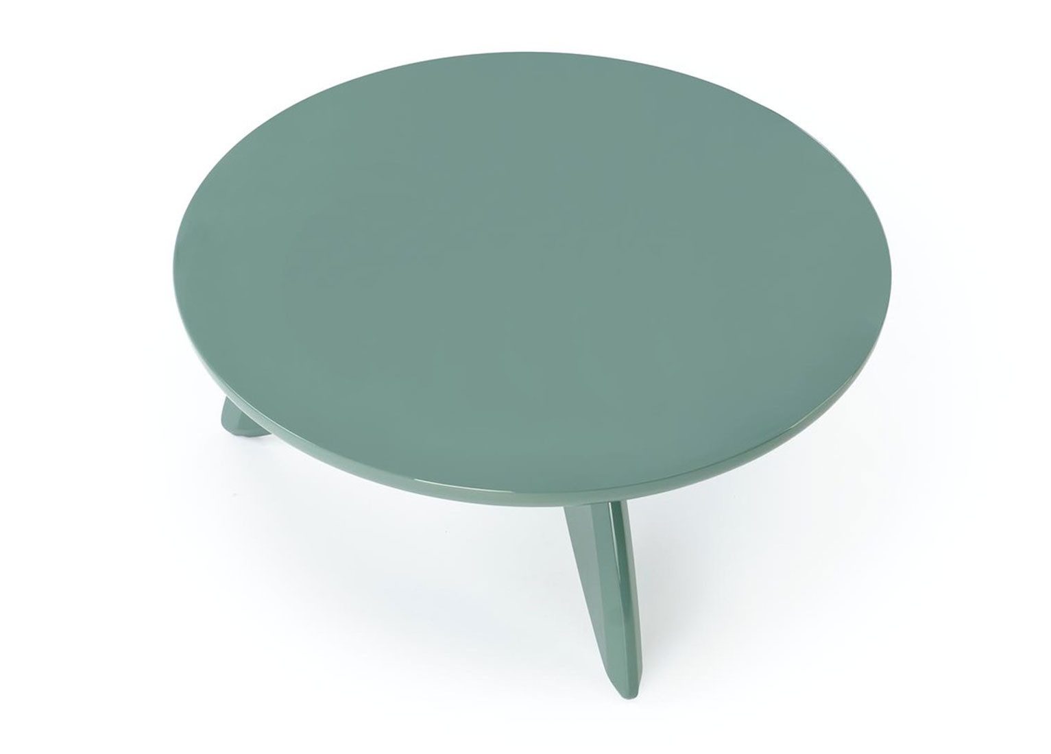 Feldmann-Wohnen Couchtisch Soraya (runde Tischplatte, 1-St., moderne Optik, 3-beinig, Hochglanz), Blau Hochglanz, 80x80x36cm
