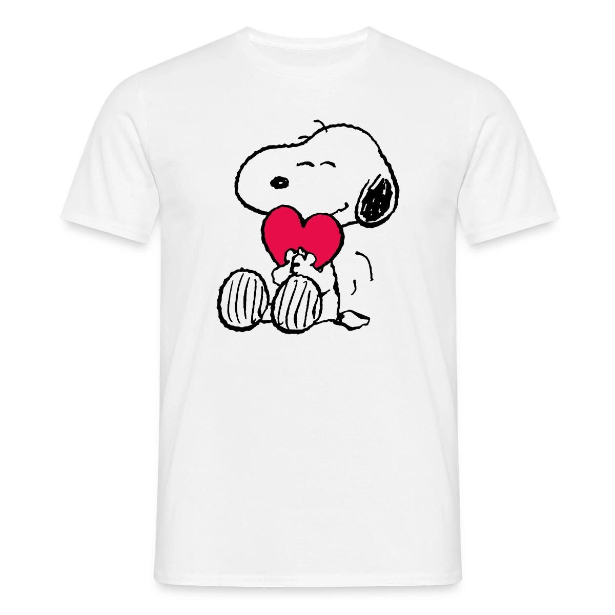 Spreadshirt T-Shirt Peanuts Snoopy Herz Love Geschenk Männer T-Shirt (1-tlg)