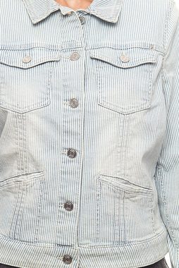 s.Oliver Jeansjacke s.Oliver Jeans-Jacke angesagte Damen Frühlings-Jacke mit Streifenmuster Freizeit-Jacke Blau/Weiß