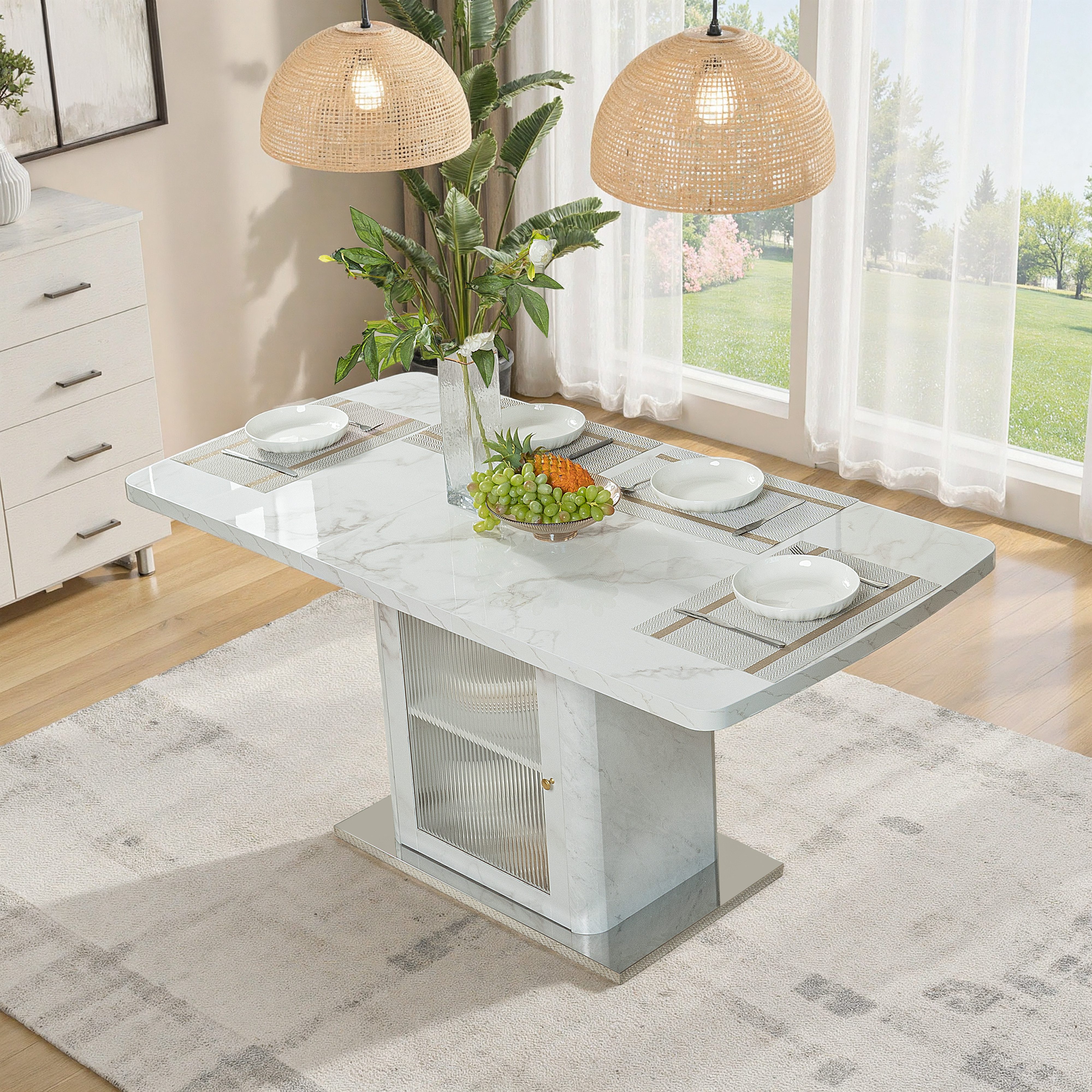 OKWISH Esstisch Esszimmertische, Tisch (120-160 cm, günstig online kaufen