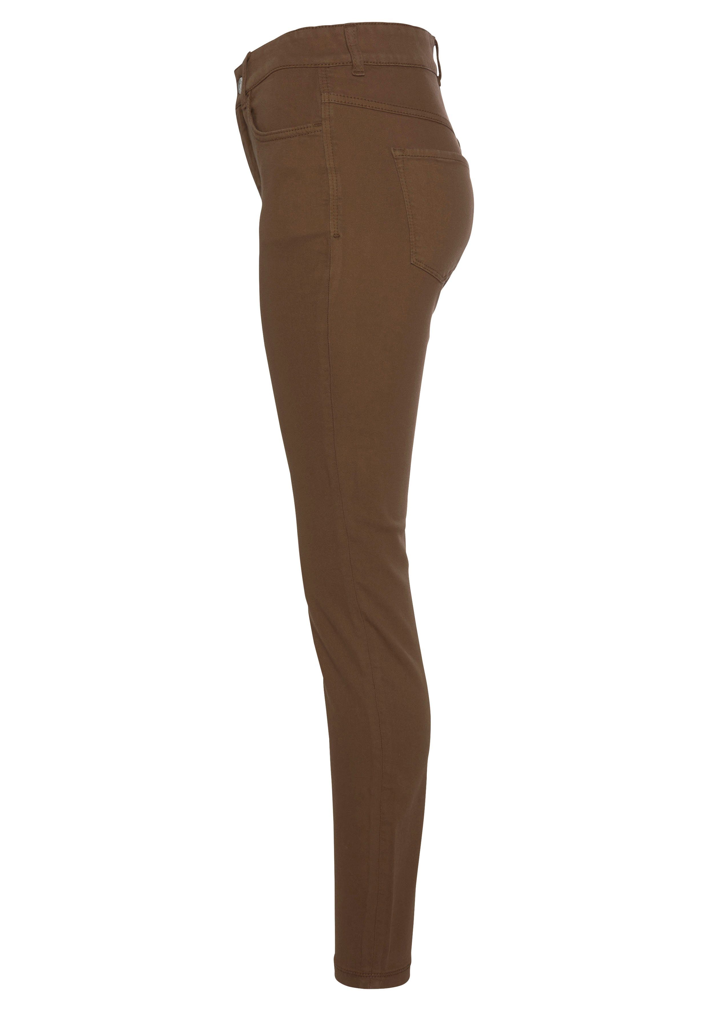 ganzen fawn MAC den Tag bequem brown Skinny-fit-Jeans Qualität sitzt Hiperstretch-Skinny Power-Stretch