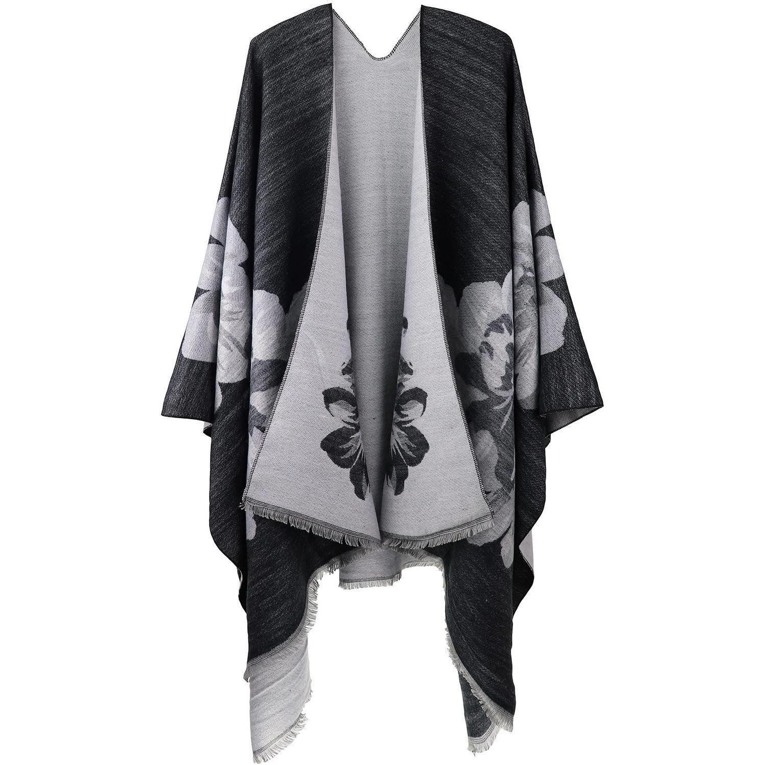LuxusKollektion XXL-Schal Damen Poncho Gestrickt Groß Plain, (1-St)
