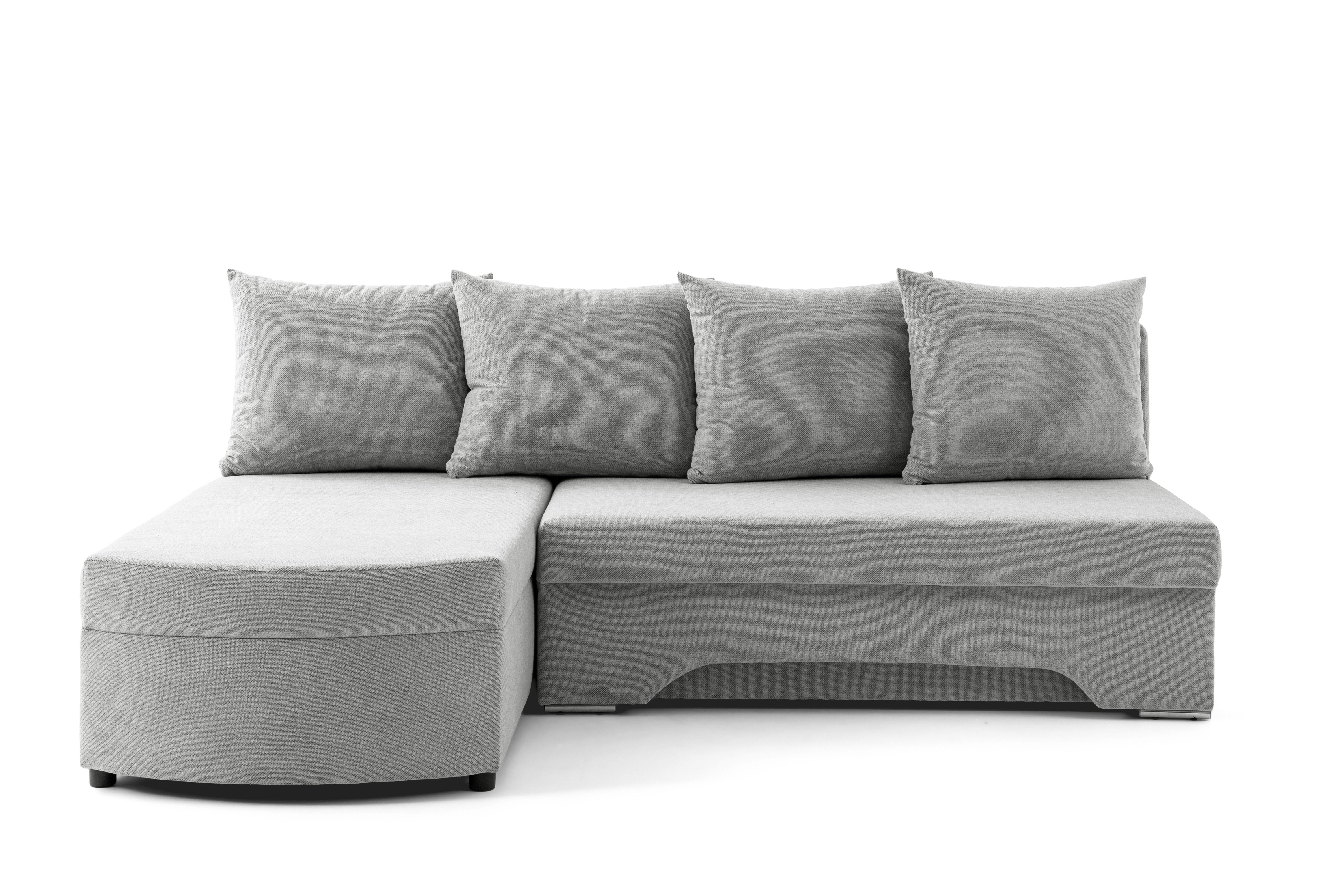 NACANAPA Ecksofa SMART, mit Bettfunktion, Bettzeugkasten, lose Rückenkissen