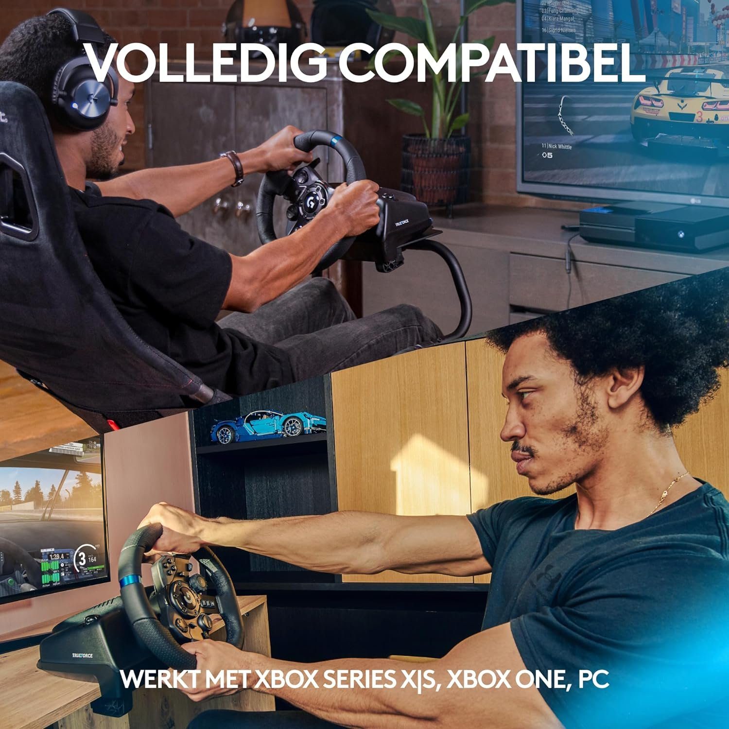 Logitech G923 Driving Force Rennlenkrad + Pedal USB Gaming-Lenkrad (Set, für PC & XBOX SERIES X/S XBOX ONE)