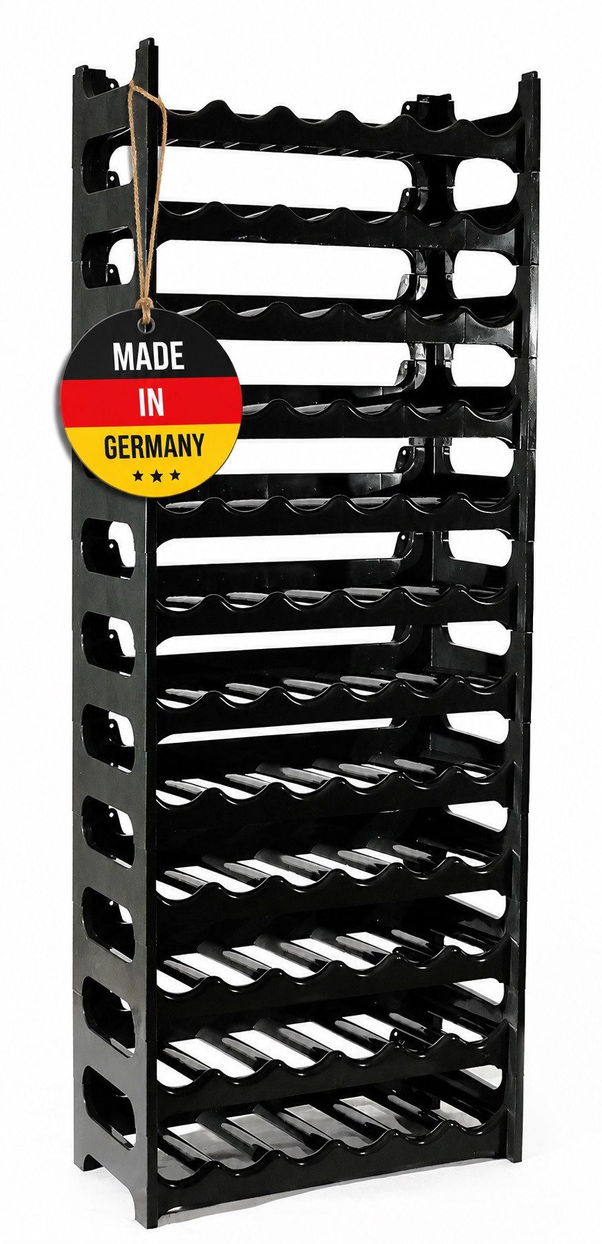 ALPFA Weinregal für 72 Flaschen anthrazit Made in Germany Flaschenregal, Spar-Set, Made in Germany auch für 1,5 Liter Flaschen geeignet