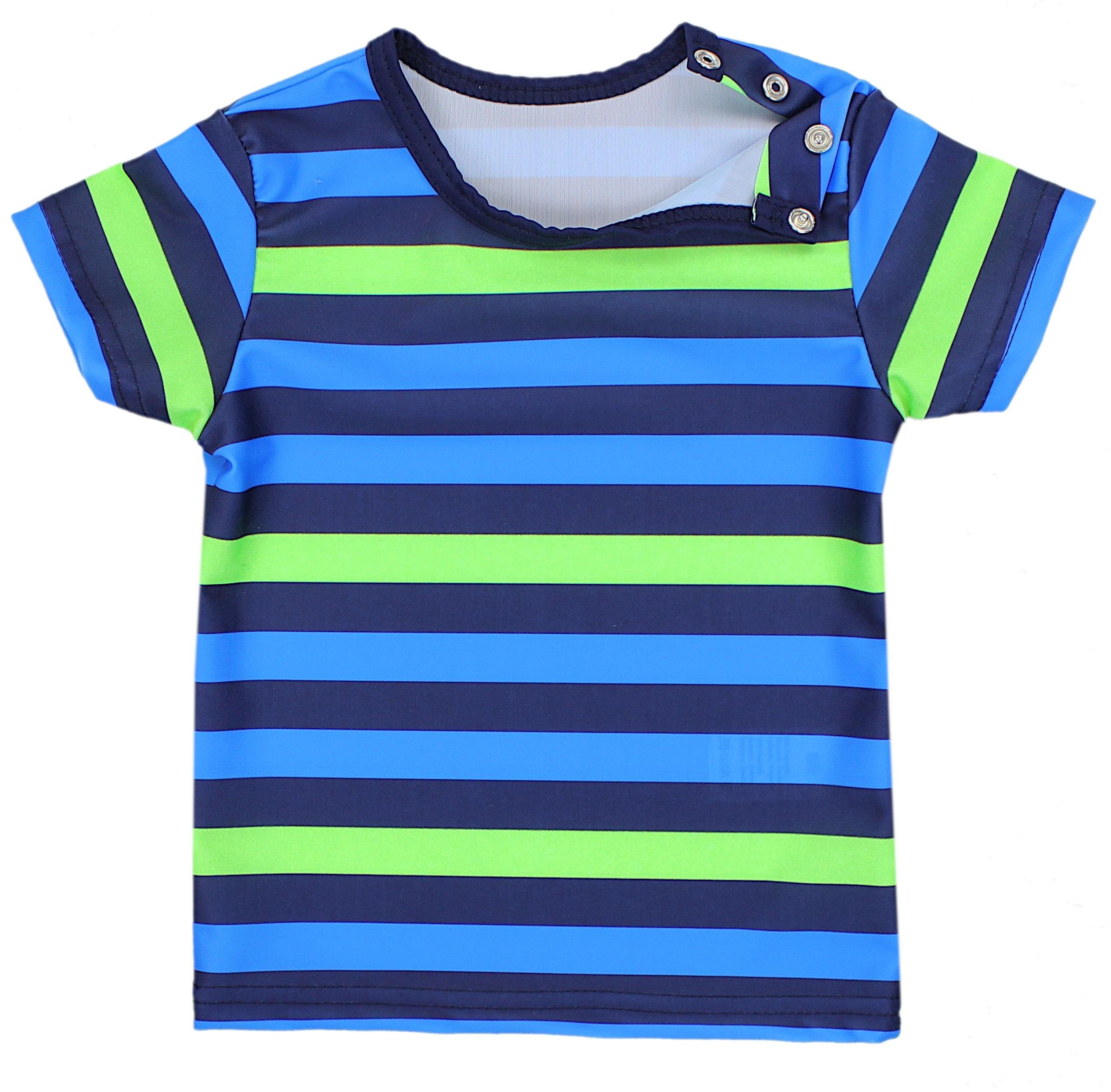 Jungen Aquarti Badeanzug / T-Shirt Baby Dunkelblau Kinder Zweiteiliger Grün Badeanzug Blau UV-Schutz / Badehose Streifen