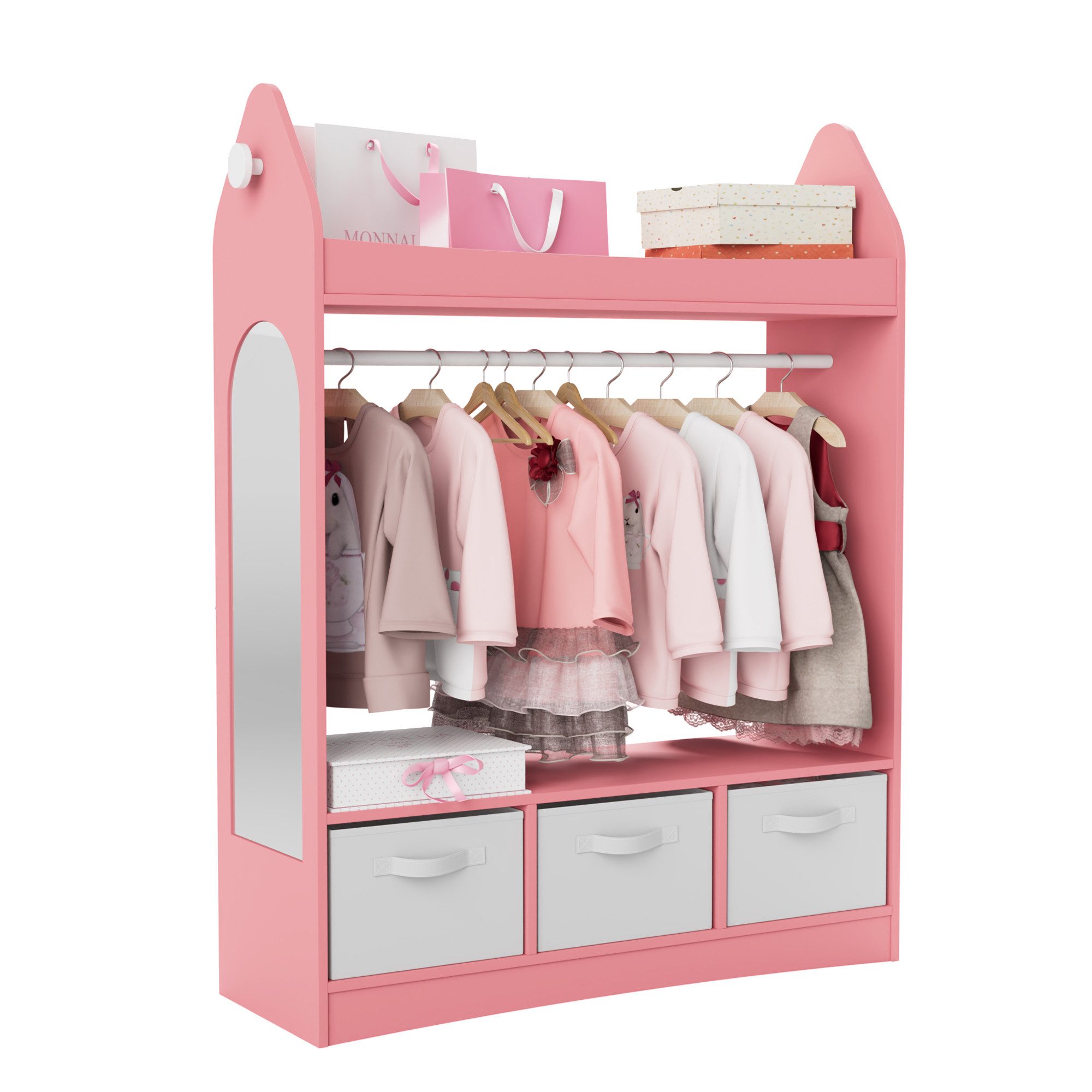 radelldar Kinderkleiderschrank Kleiderständer mit Kleiderstange (4-St) mit günstig online kaufen