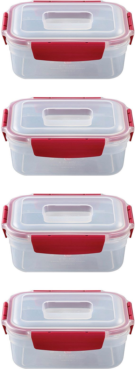 Joseph Joseph Frischhaltedose Nest™ Lock 4-teiliges Set mit eckigen Aufbewahrungsbehältern, Kunststoff, (Set, 4-tlg)