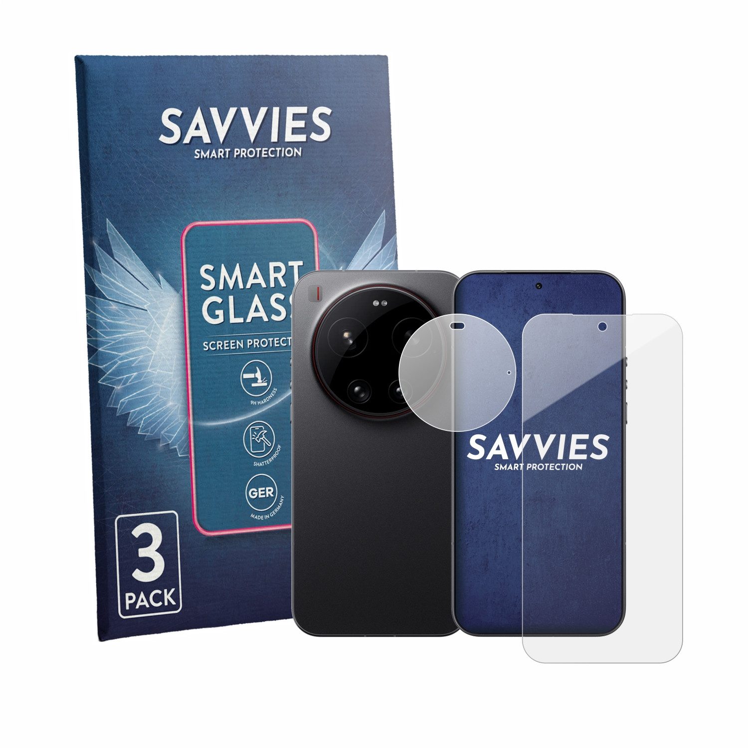 Savvies Displayschutzglas Schutzglas Panzer für Xiaomi 17 Ultra (Display+Kamera), 3 Stück, Schutzfolie Display Schutz Glas Folie klar