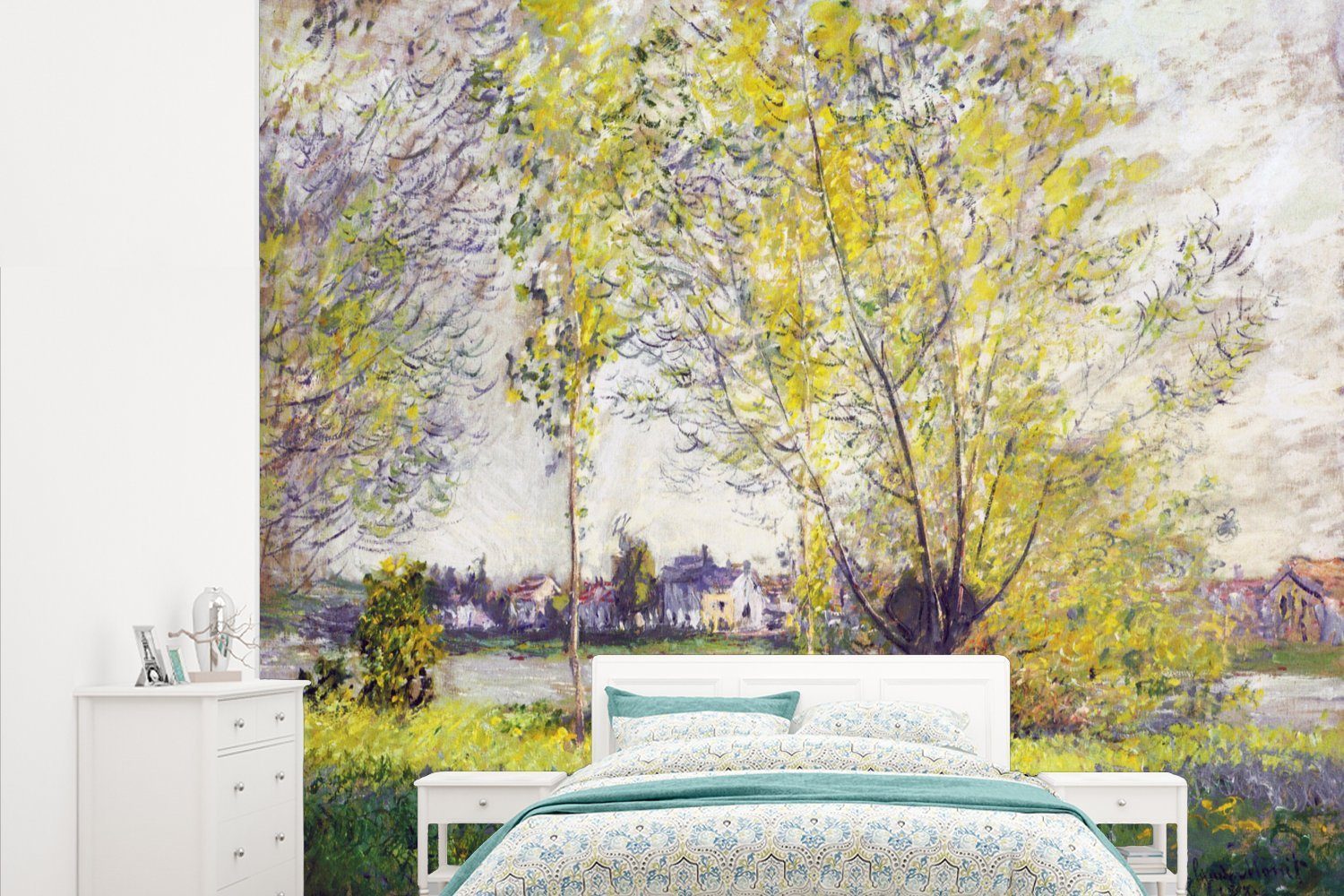 Vliestapete von Gemälde MuchoWow St), Fototapete Küche, Monet, Wohnzimmer Matt, bedruckt, Die für Fototapete (5 Weiden - Claude Schlafzimmer
