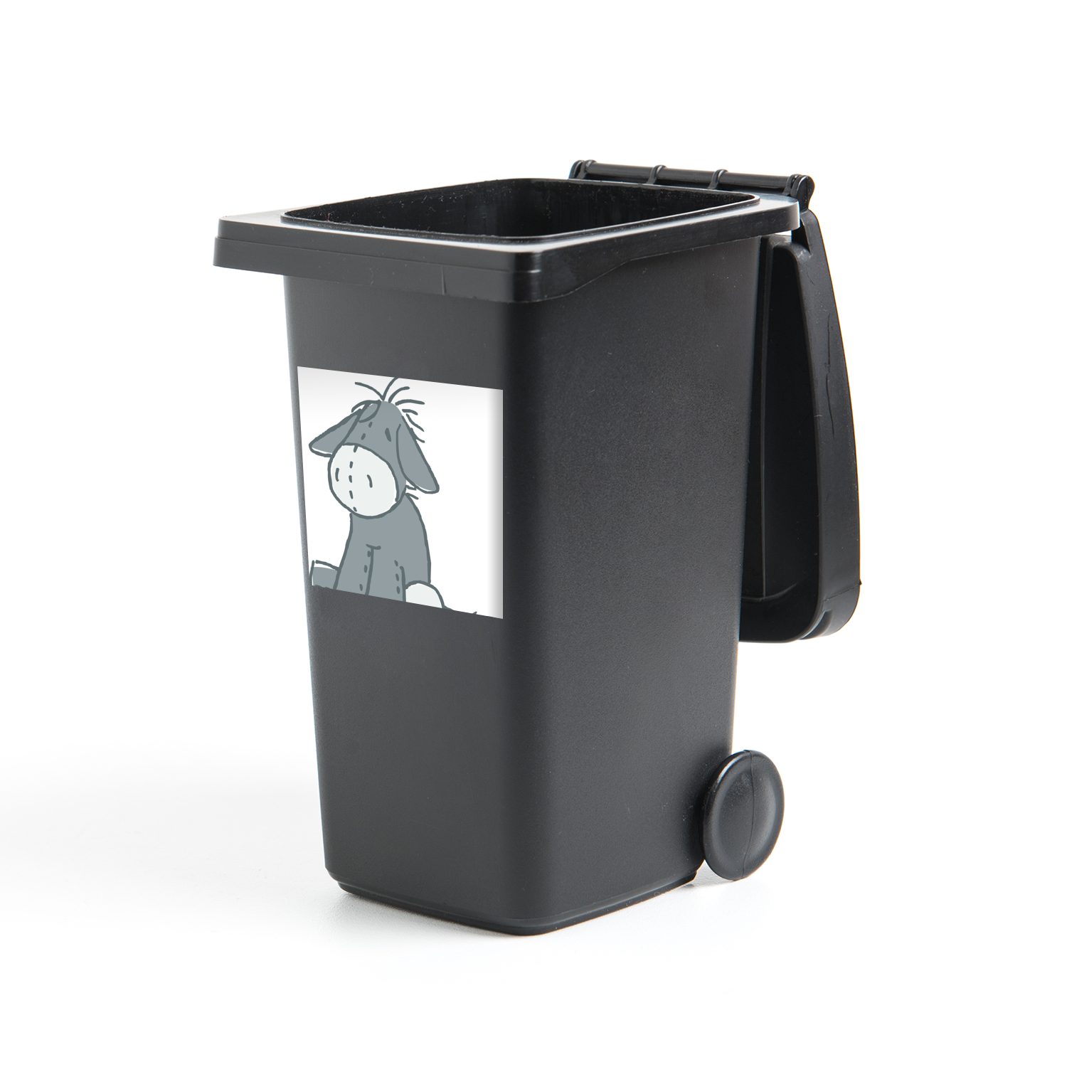 eines Mülltonne, Esels (1 Wandsticker Container, Mülleimer-aufkleber, Sticker, Abfalbehälter St), MuchoWow Illustration Eine