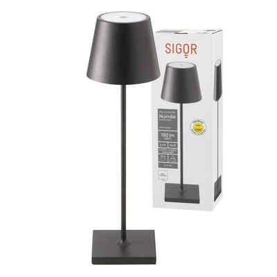 SIGOR LED Tischleuchte Tischleuchte NUINDIE Nachtschwarz, Dimmbar, 1 LED Platine, 2700 Kelvin