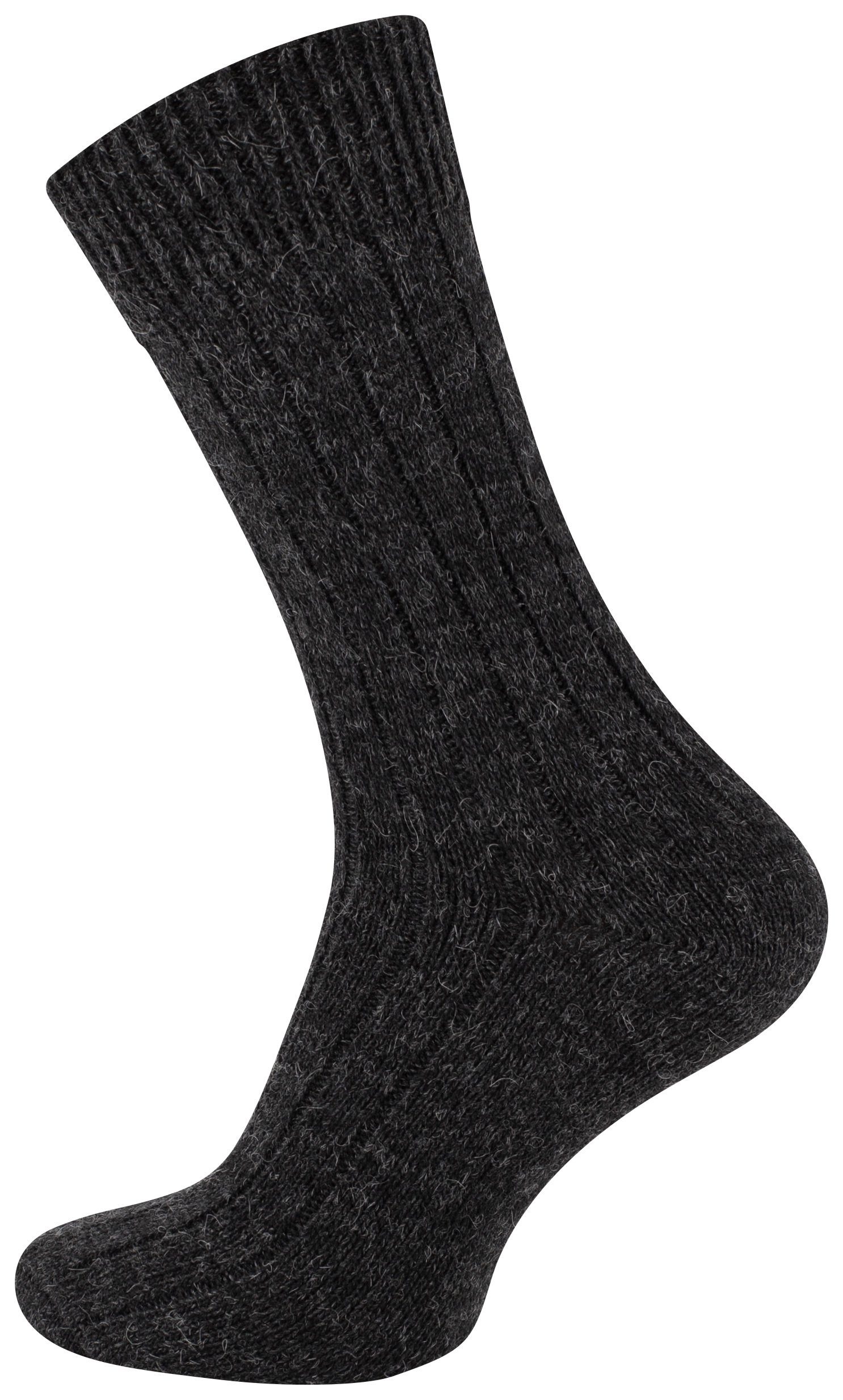 Cotton Prime® Socken vorgewaschen Socken und gefärbt (2-Paar) ökologisch Alpaka anthrazit/grau