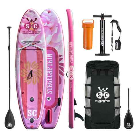 Stagecaptain SUP-Board 320 cm, Stand Up Paddle Board, (Set, 7 tlg., inkl. Paddel, Doppelhub-Pumpe, Sicherheitsleine & Rucksack), Doppelkammersystem für erhöhte Sicherheit und Steifigkeit