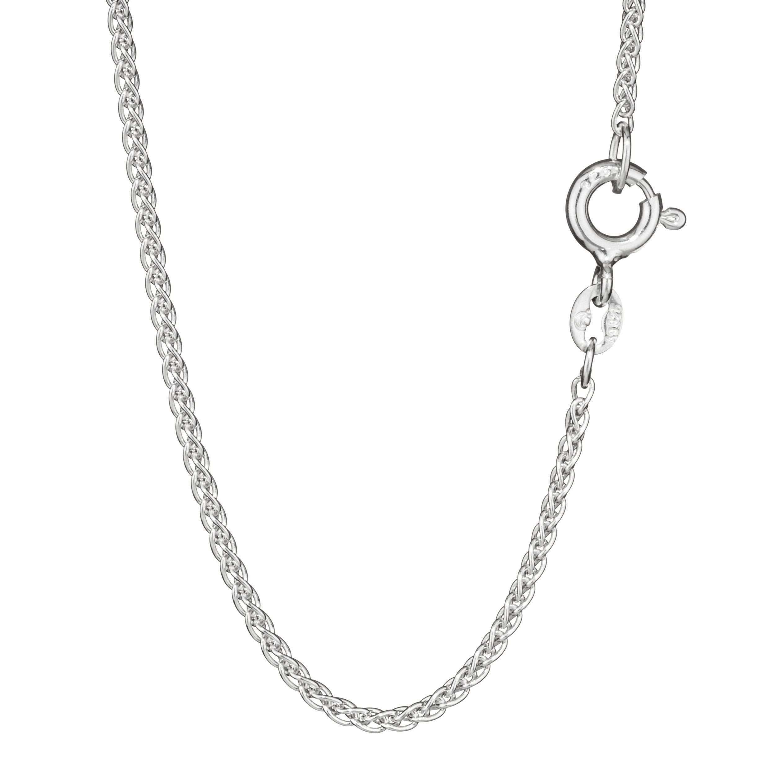 NKlaus Silberkette Collier 38cm Zopfkette rund 925 Sterling Silber Da (1 Stück), Made in Germany