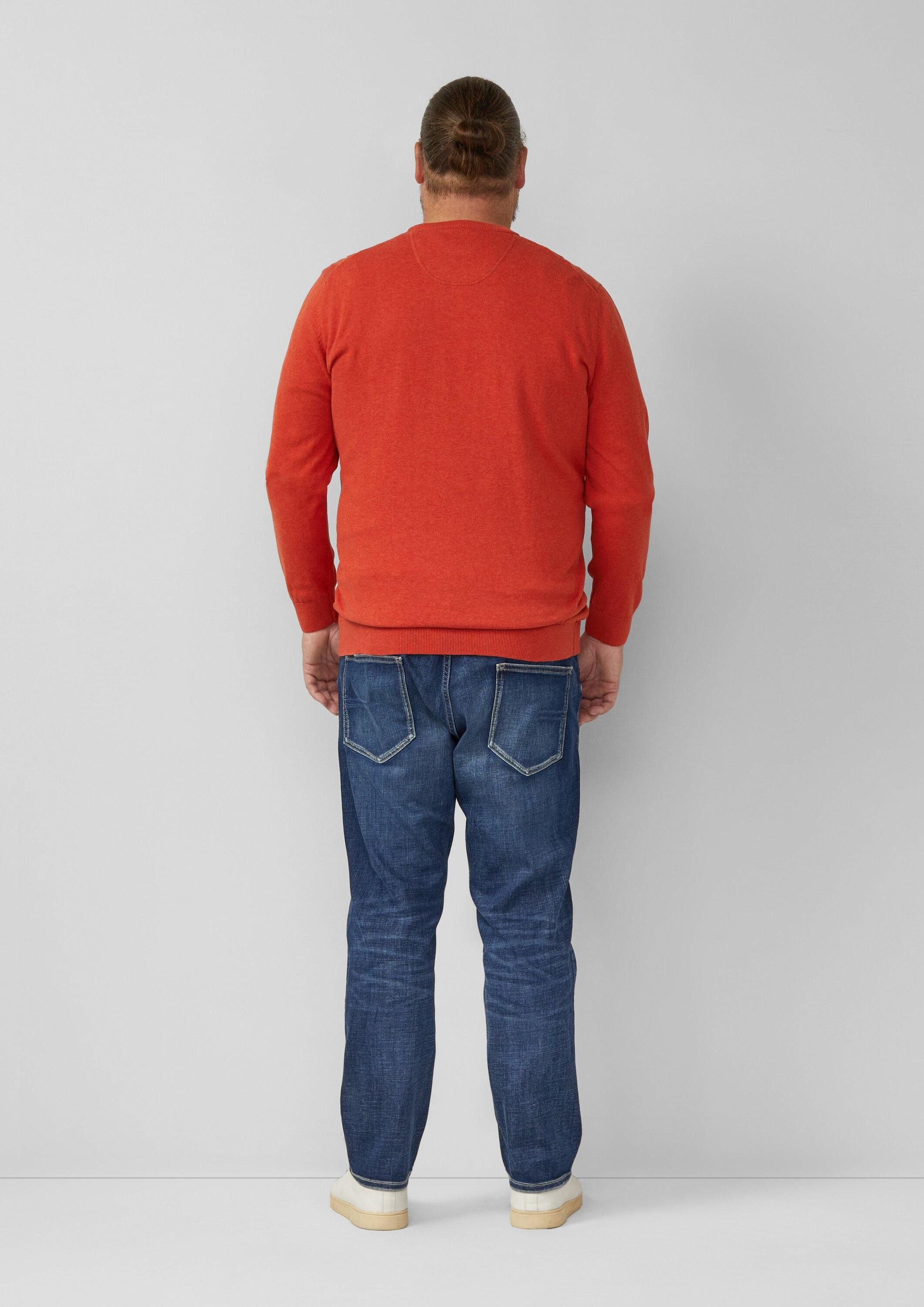 s.Oliver Longpullover Strickpullover Strickpullover mit Logo-Stickerei