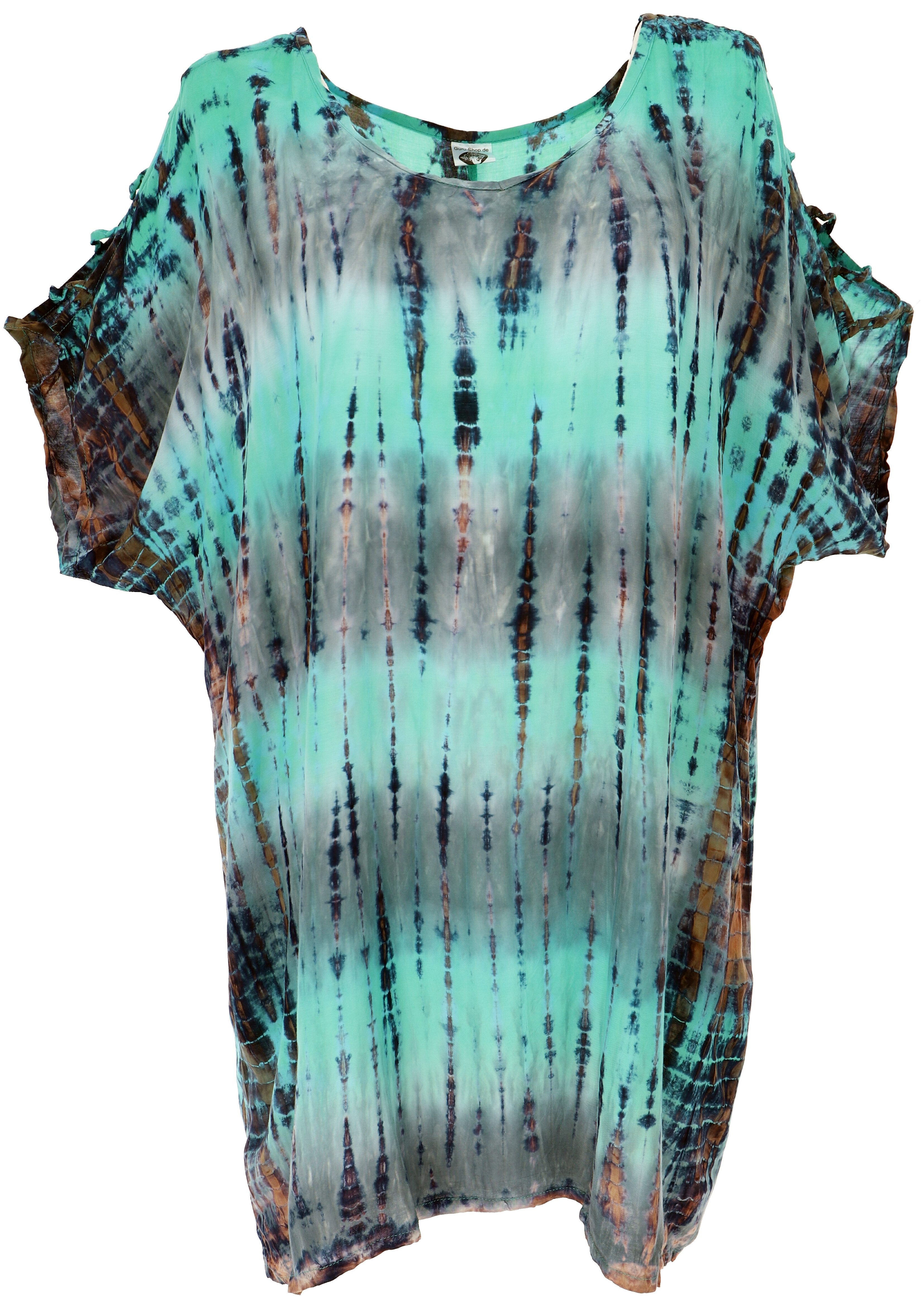 Guru-Shop Midikleid Schulterfreies Batikdress, Cold Shoulder.. günstig online kaufen