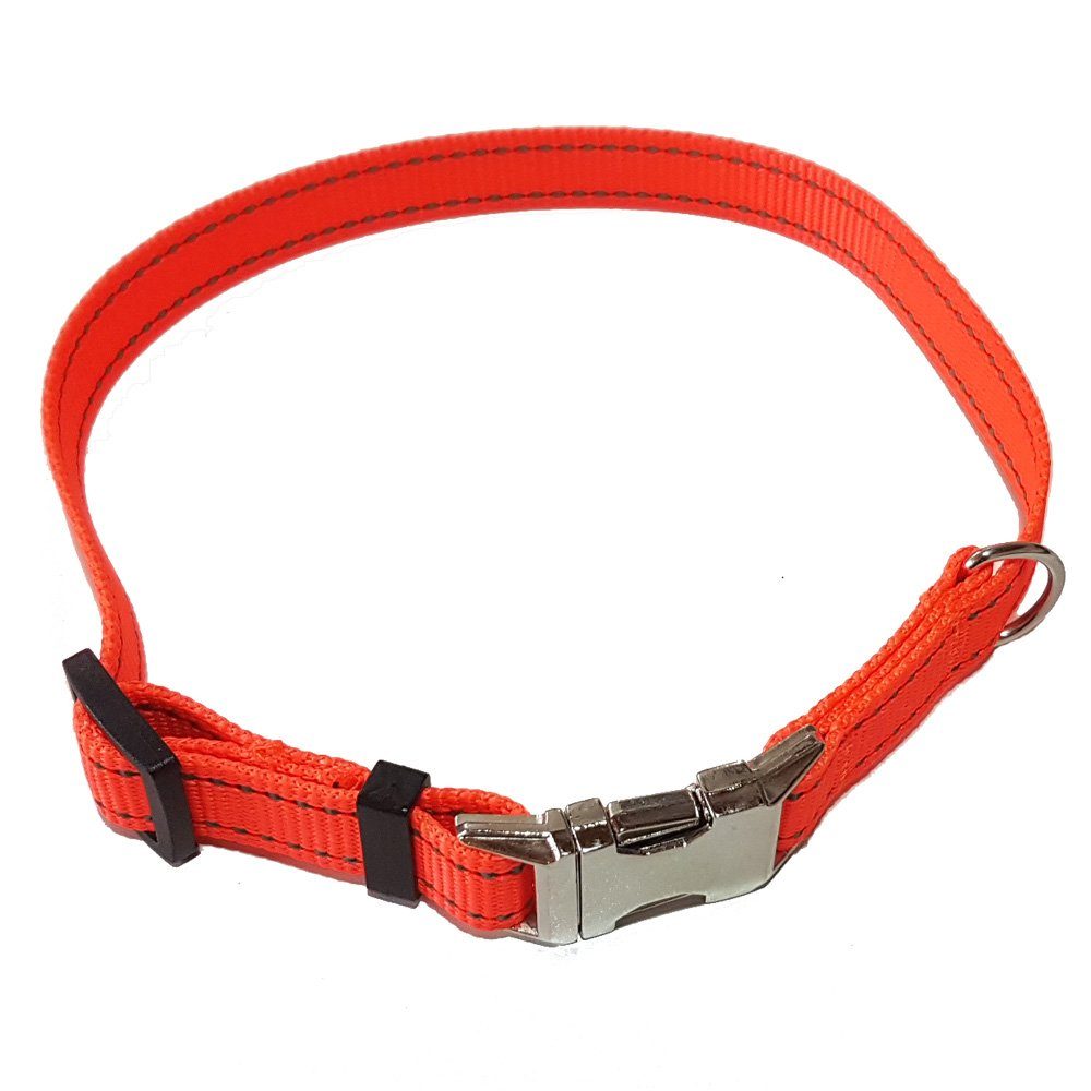 Activity4Dogs Hunde-Halsband für große Hunde, reflektierend Signal-orange stufenlos verstellbar, Made in Germany
