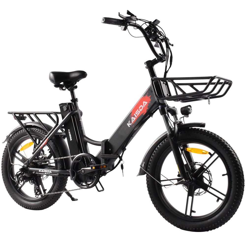 E-Bike Cityrad Klapp Elektrofahrrad 36V 20,8Ah, Shimano 7-G, Frontkorb, 20x3.0 Reifen