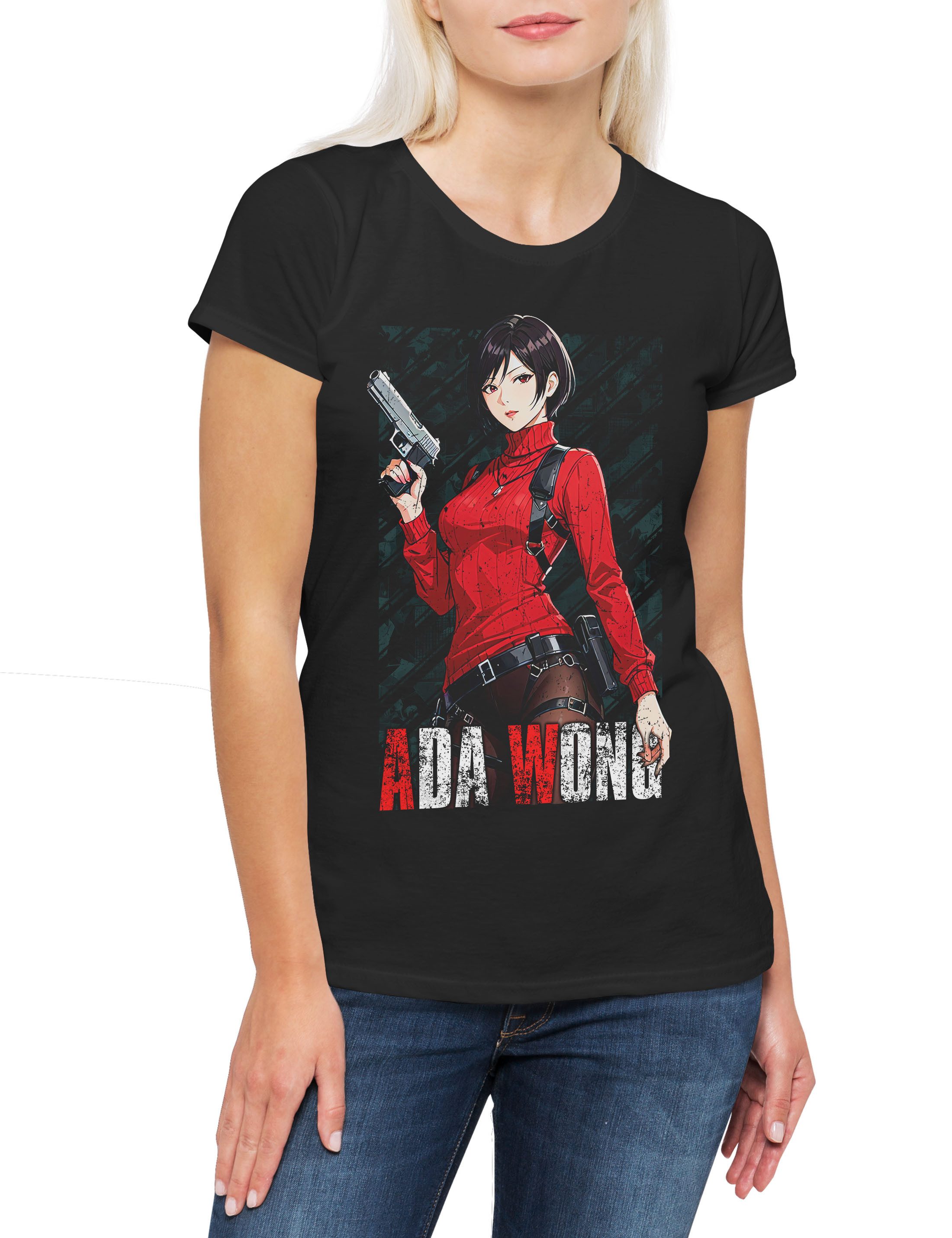 Print-Shirt Evil Ada Damen T-Shirt Horror Racoon Resident Wong City Umbrella Corp