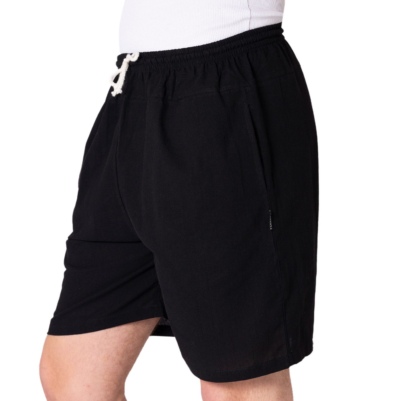 PANASIAM Shorts kurze Hose aus 100% Baumwolle Basic Stoffhose mit Taschen & Gummibund Sommerhose Sweatshorts Casual Loungewear Wellnesshose Strandshorts