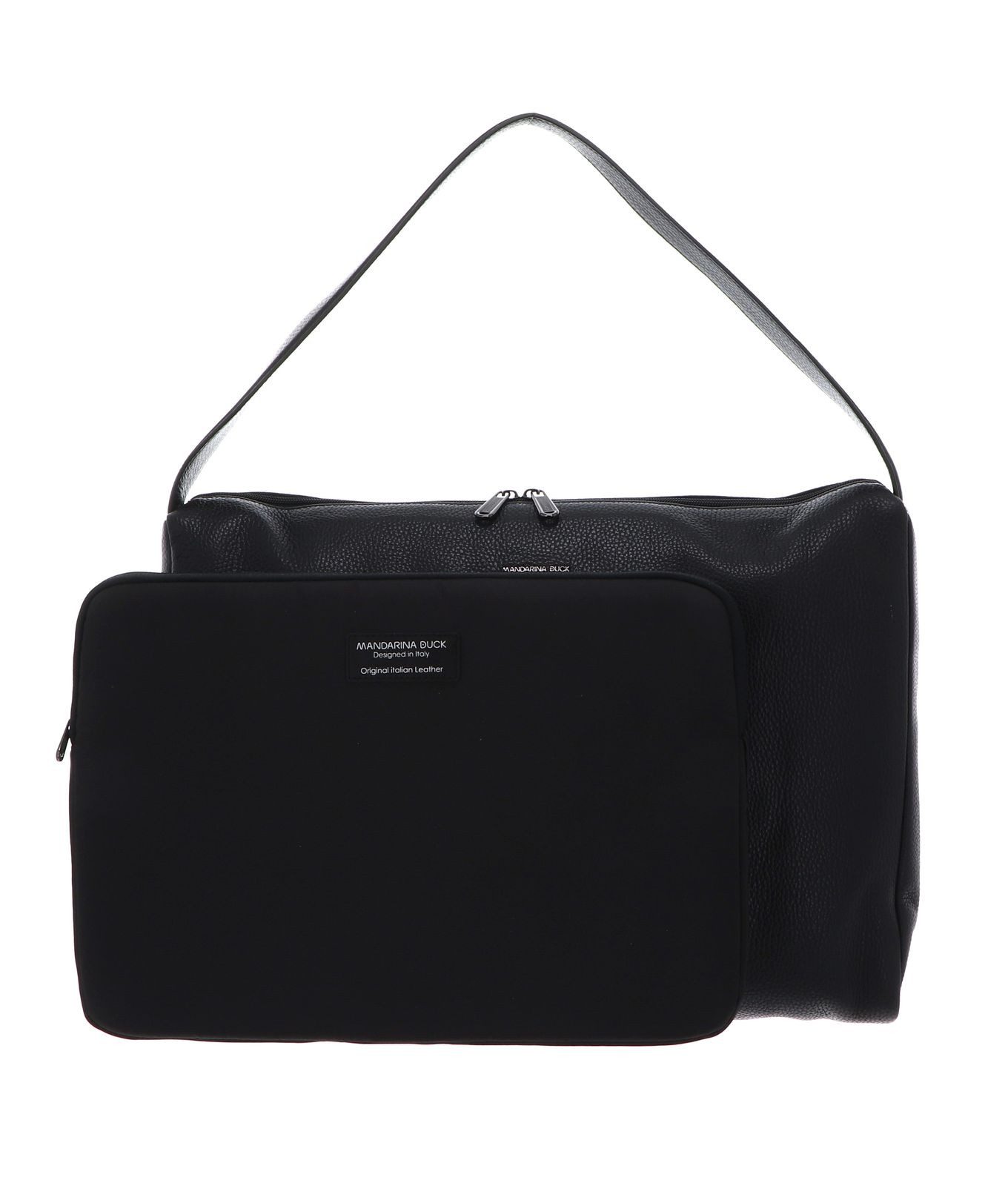 Mandarina Duck Schultertasche Leather Hobo Bag (Set, 2-tlg), aus echtem Kalbsleder