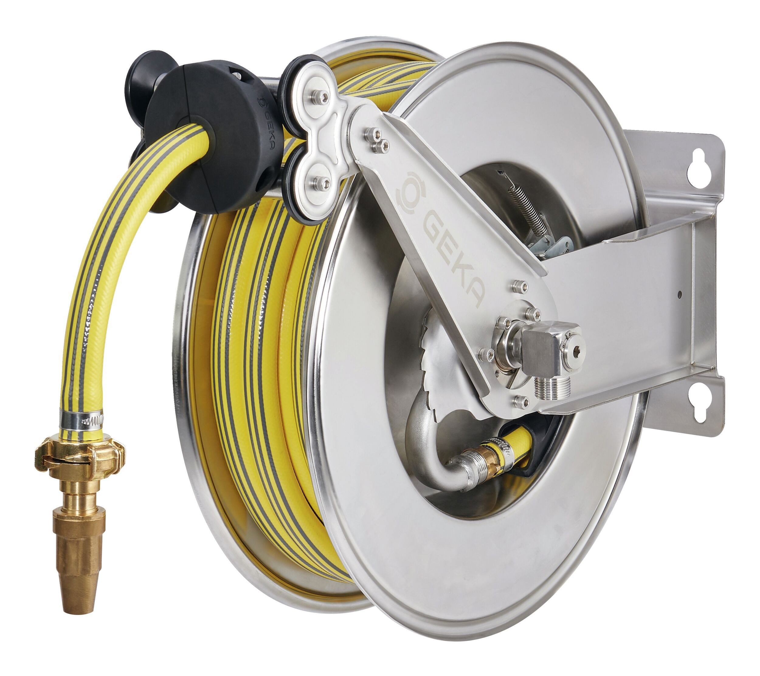 GEKA Schlauchaufroller, Plus automatischer Schlauchaufroller EA15SK, Edelstahl, inkl. 12,5
