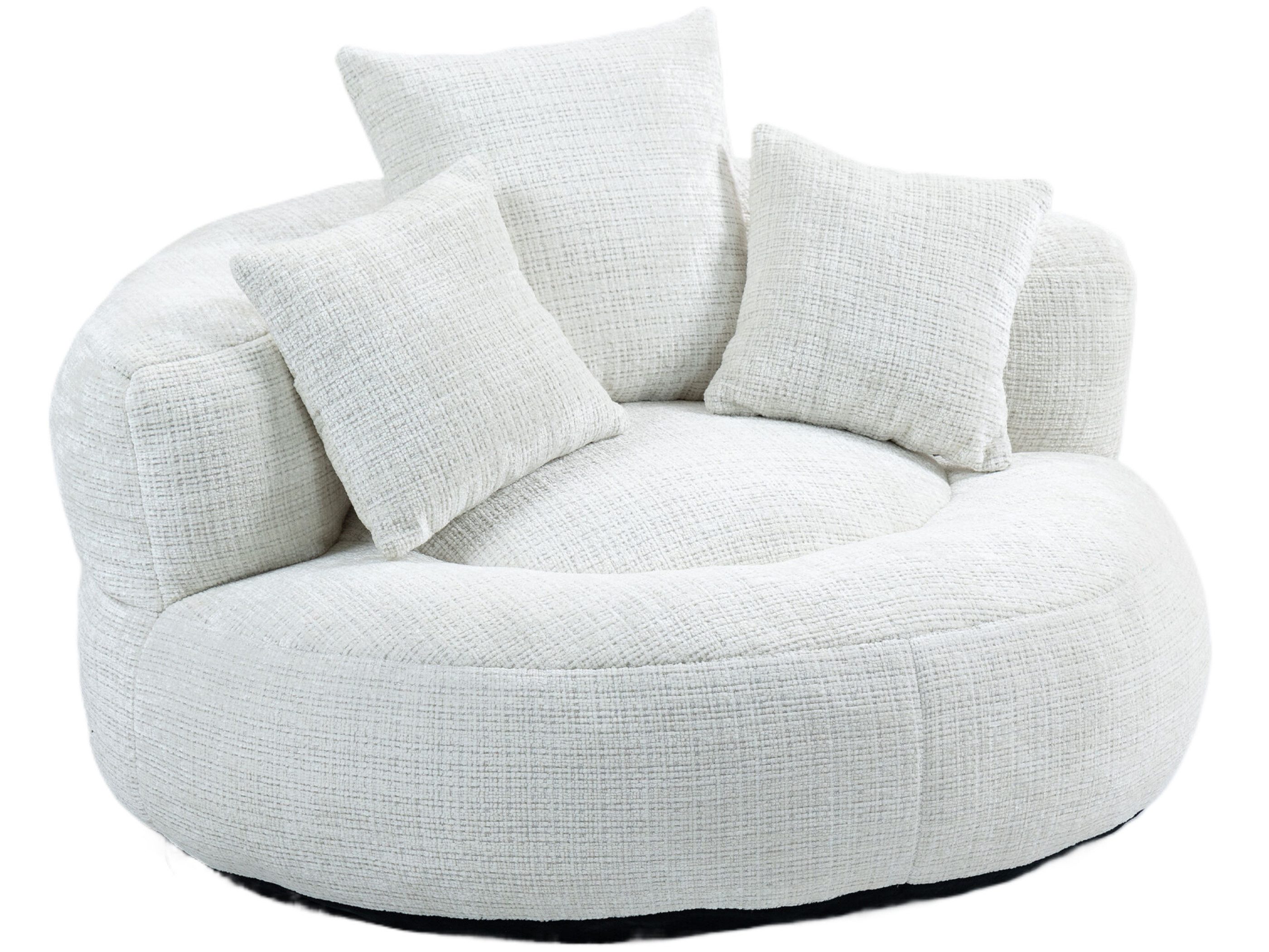 SeedWave Sitzsack mit Unterstützend Rückenlehne, Chenille-Stoff, Memory Foam Füllung, Ergonomische Unterstützung mit 3 Kissen, Großzügige Größe, Lazy Sofa