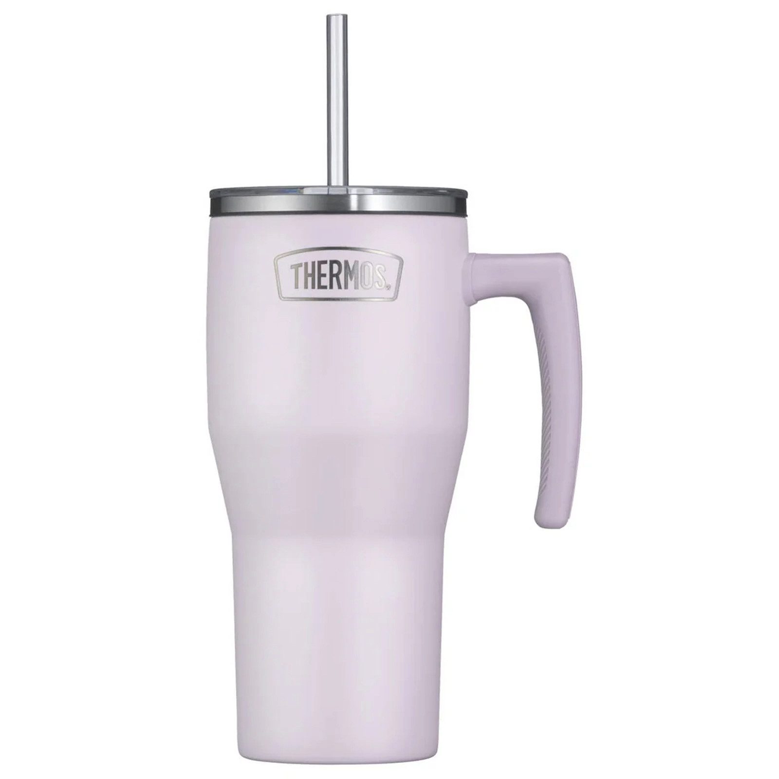 THERMOS Thermobecher Trinkbecher Refreshing Isolierbecher Trinkflasche, Edelstahl, Griff Strohhalm 0,85 L