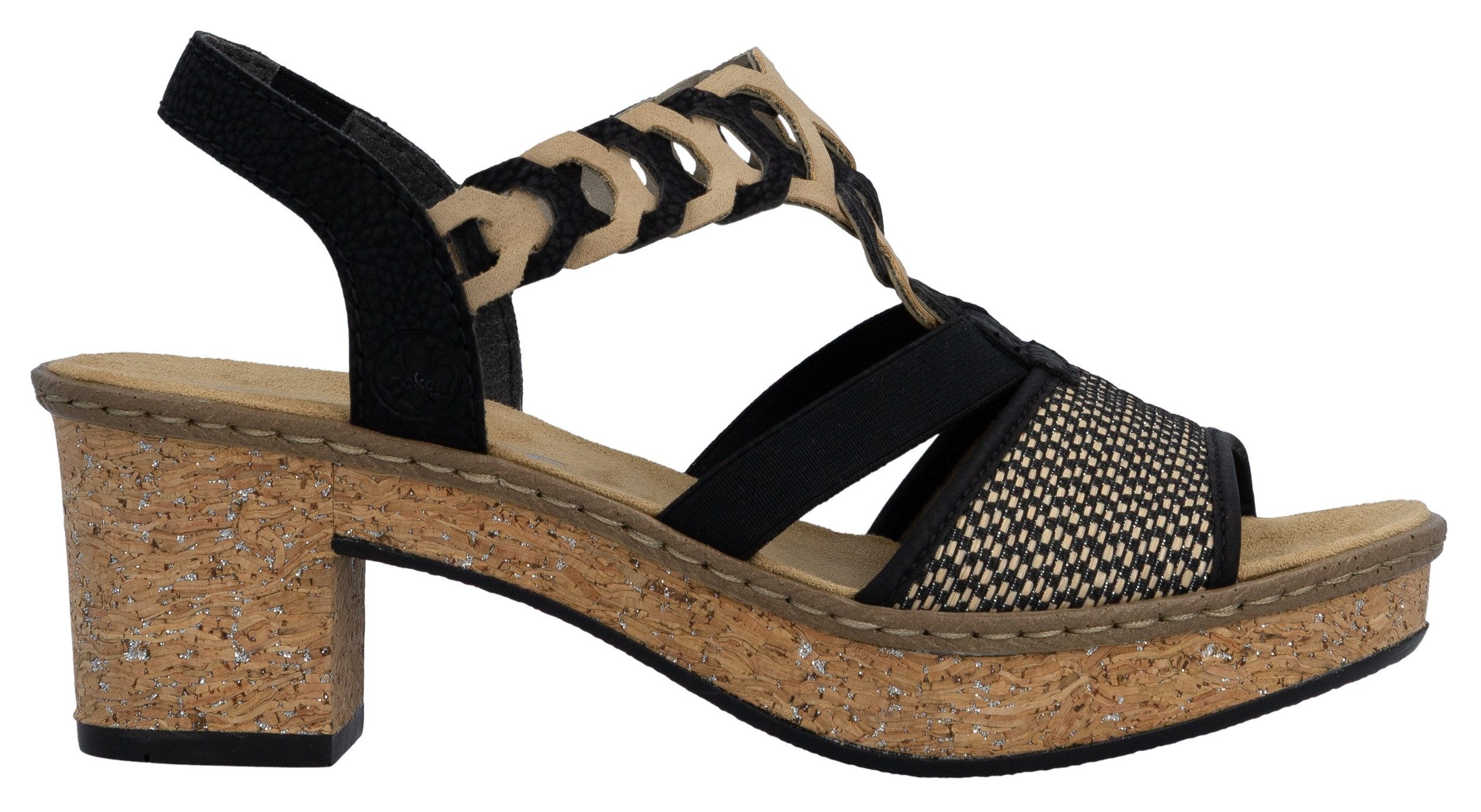 Rieker Sandalette, Sommerschuh, Sandale, Plateauabsatz, in elegantem Look