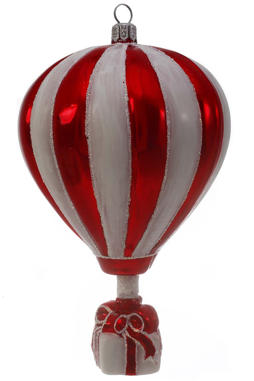 mundgeblasen Weihnachtskontor - Dekohänger Hamburger Heißluftballon, - handdekoriert Christbaumschmuck