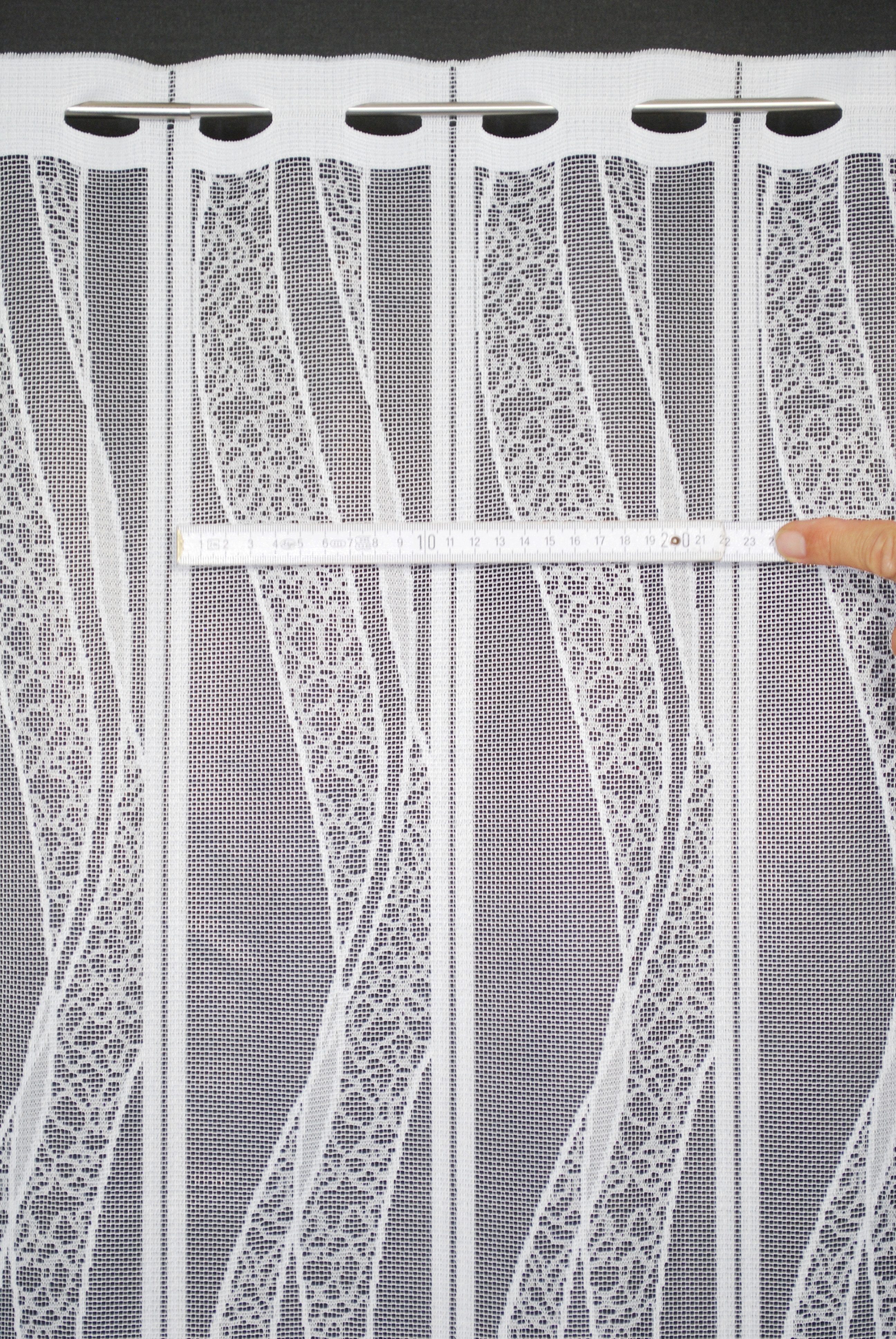 Gardinen Kranzusch Scheibengardine mit Welle (1 St), Stangendurchzug, transparent, Stablöcher,transparent,verschiedene Höhen, Breiten