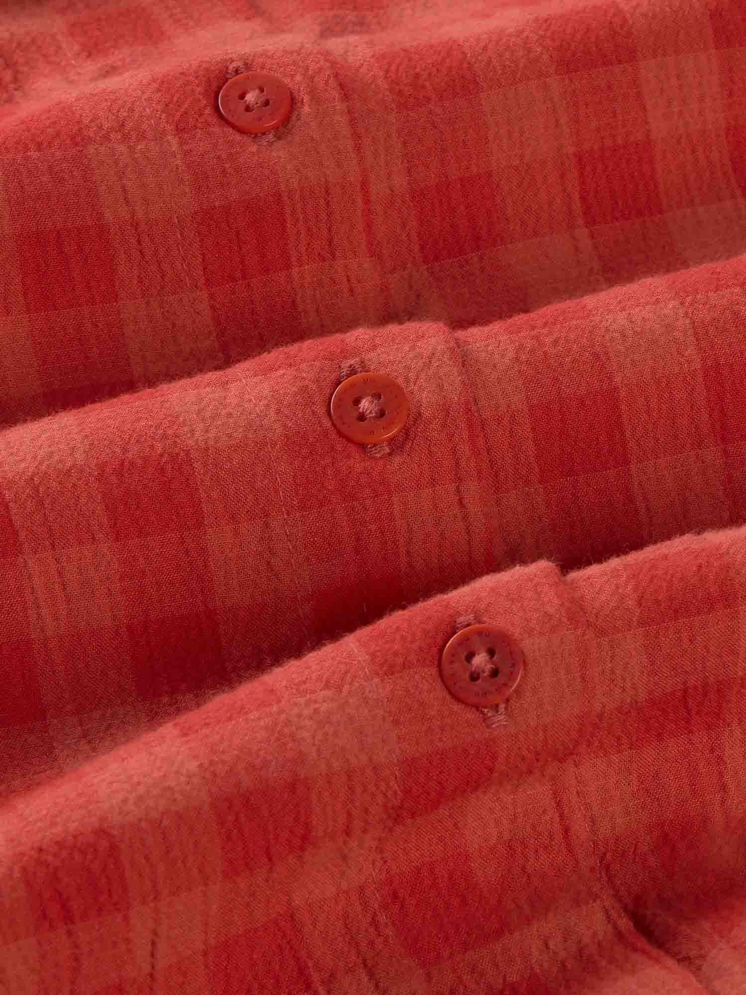 Thinking Mu Kurzarmbluse Checks Seersucker Ane Blouse