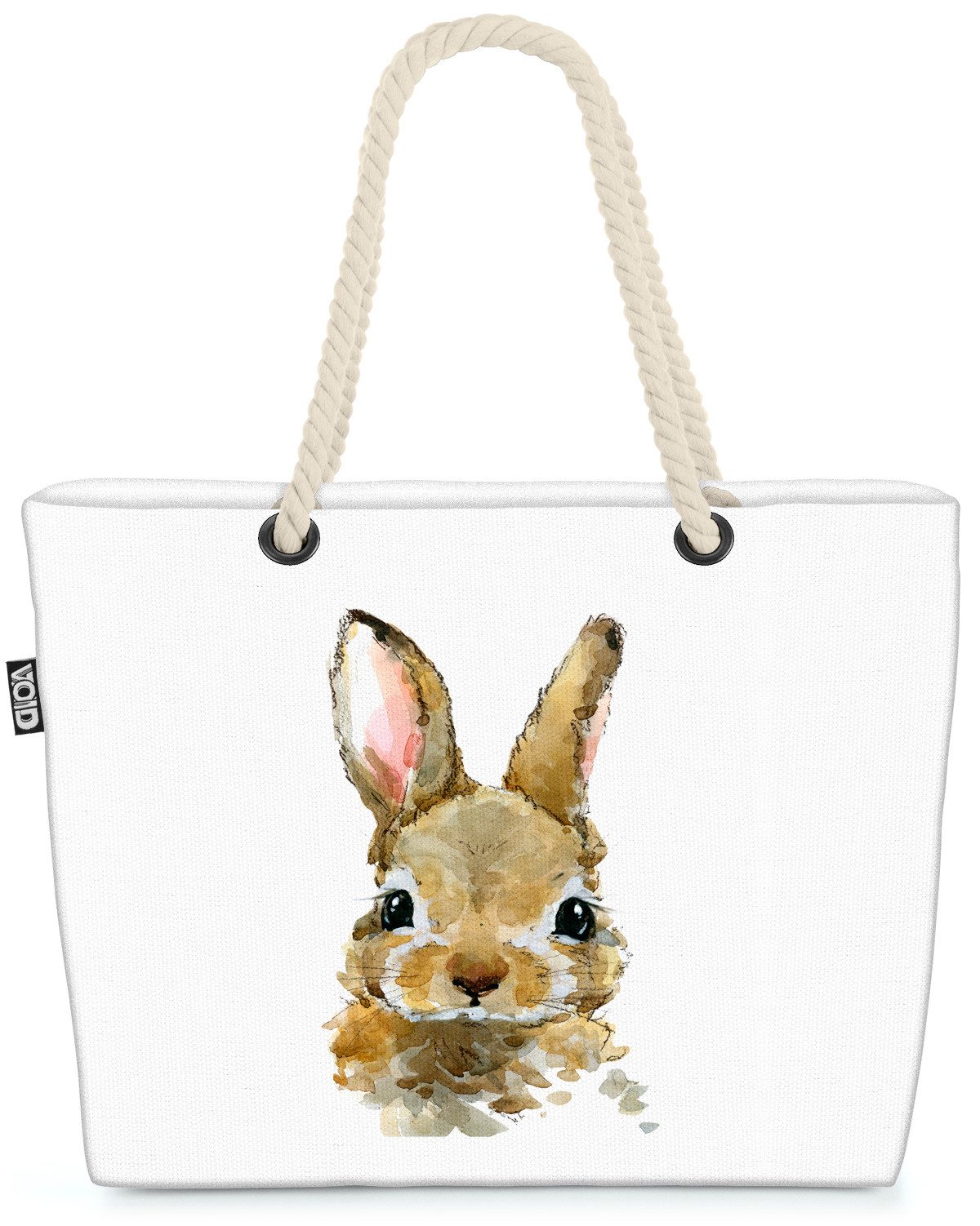 VOID Strandtasche (1-tlg), Hase Tiere Kinder Tierbaby Hase Häschen Osterhase Nagetier Ostern Tie